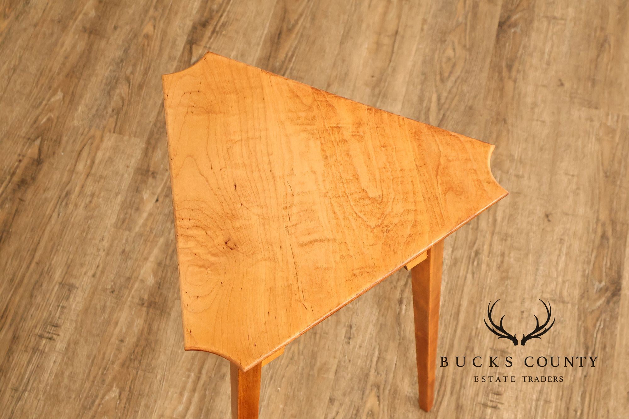 River Bend Ltd. Tiger Maple Triangular Side Table