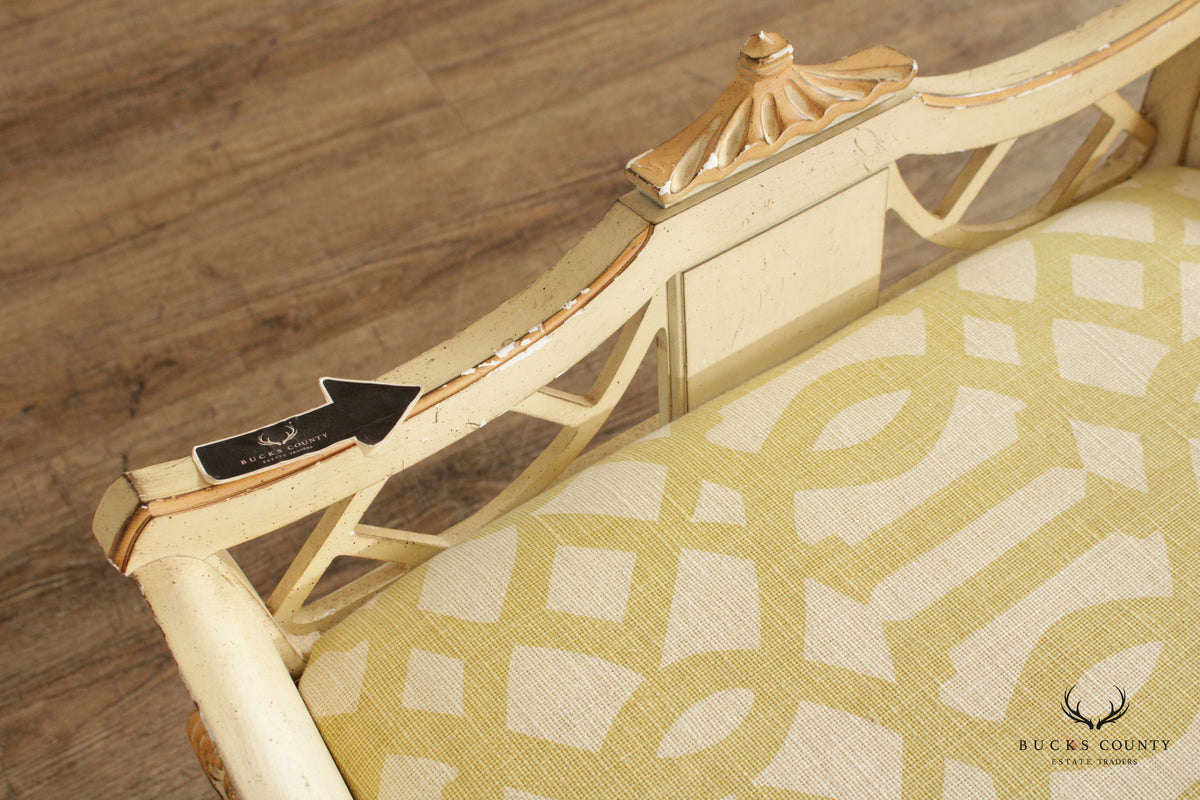 Italian Florentine Style Painted and Partial Gilt Vanity Seat