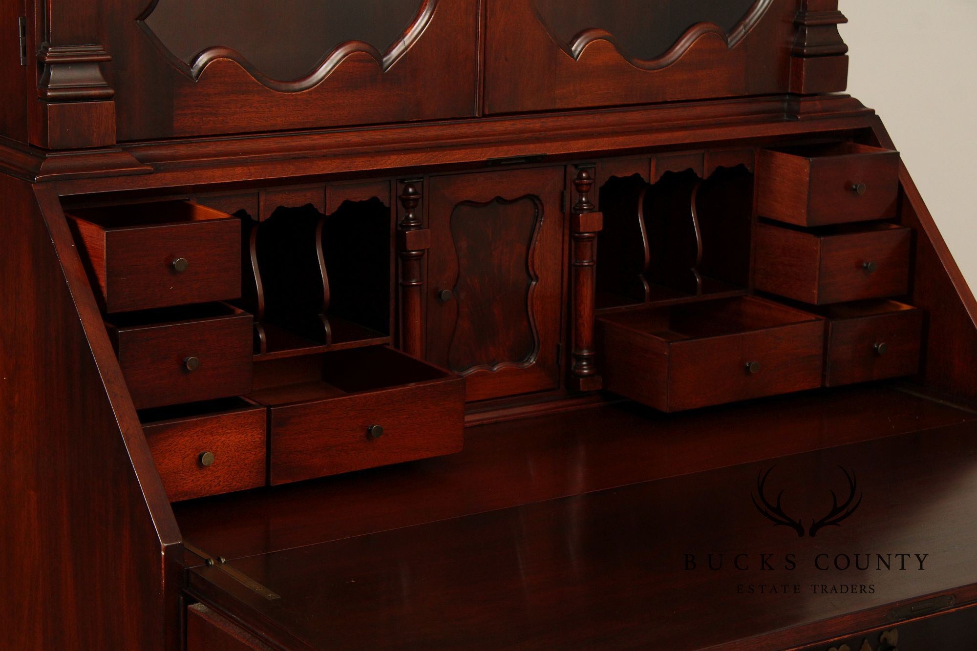 1940's Georgian Style Mahogany Secretary Bookcase