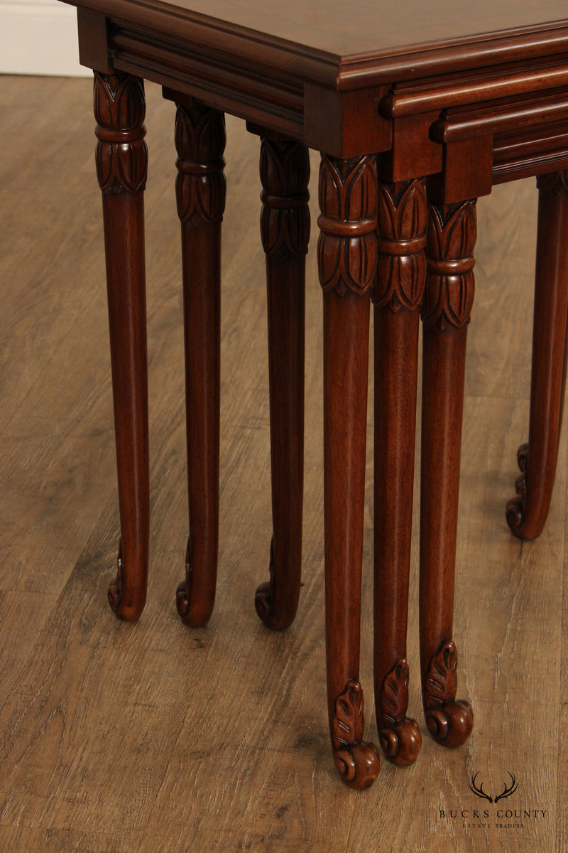 Karges French Regency Style Set Of Three Walnut Nesting Tables