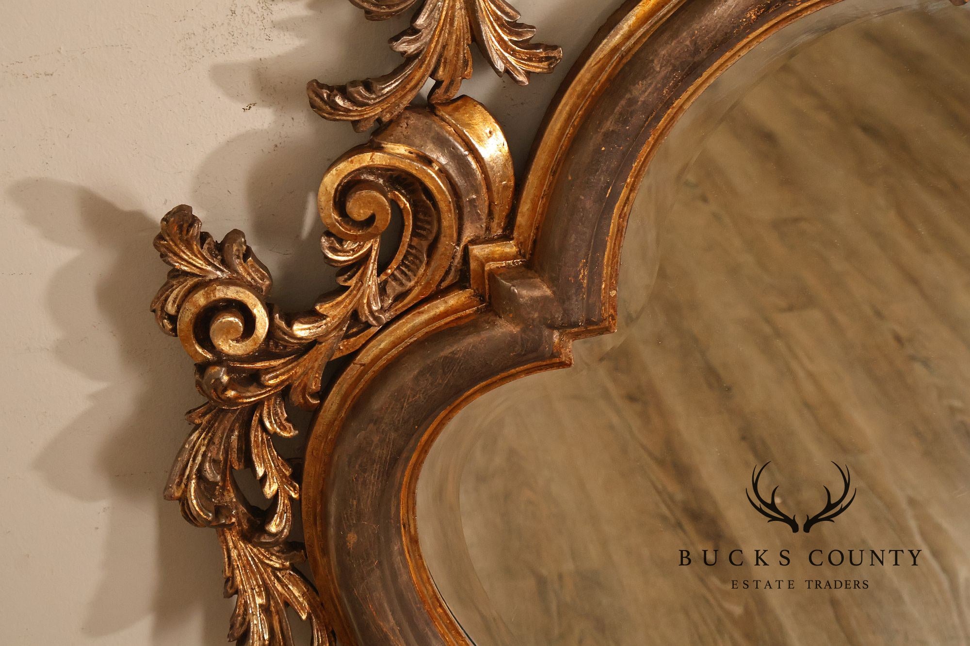 LaBarge Italian Rococo Style Giltwood Wall Mirror