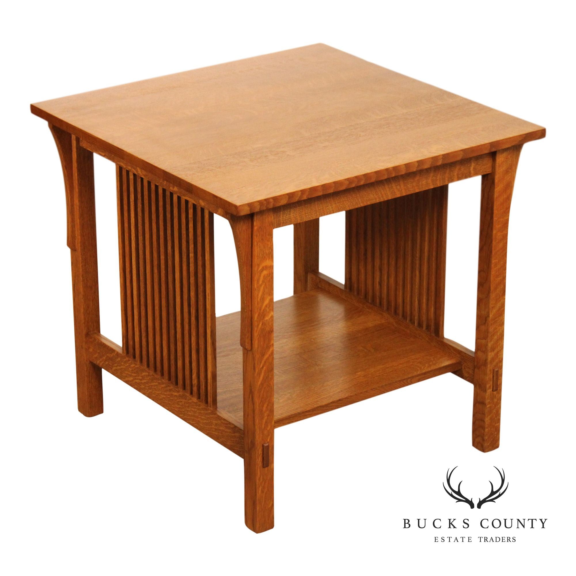 Stickley Mission Collection Oak Spindle Lamp Table