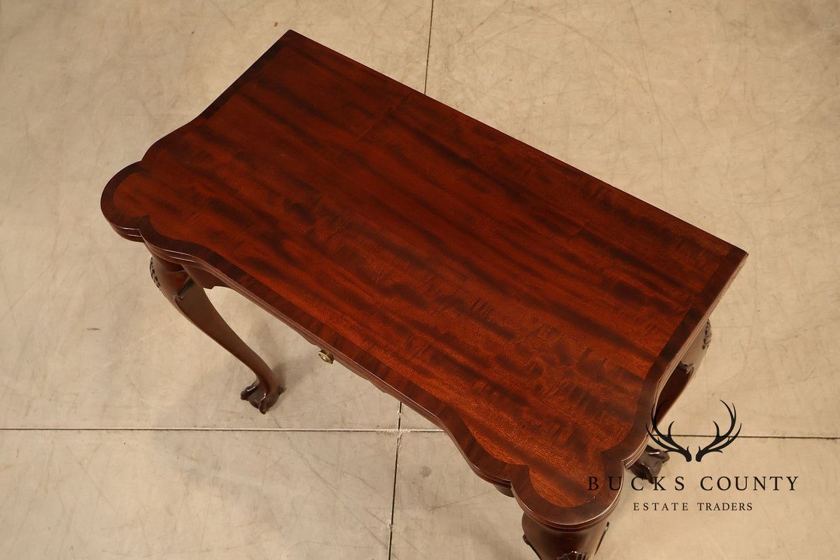 Chippendale Style Mahogany Pair Of Flip-Top Ball And Claw Game Tables