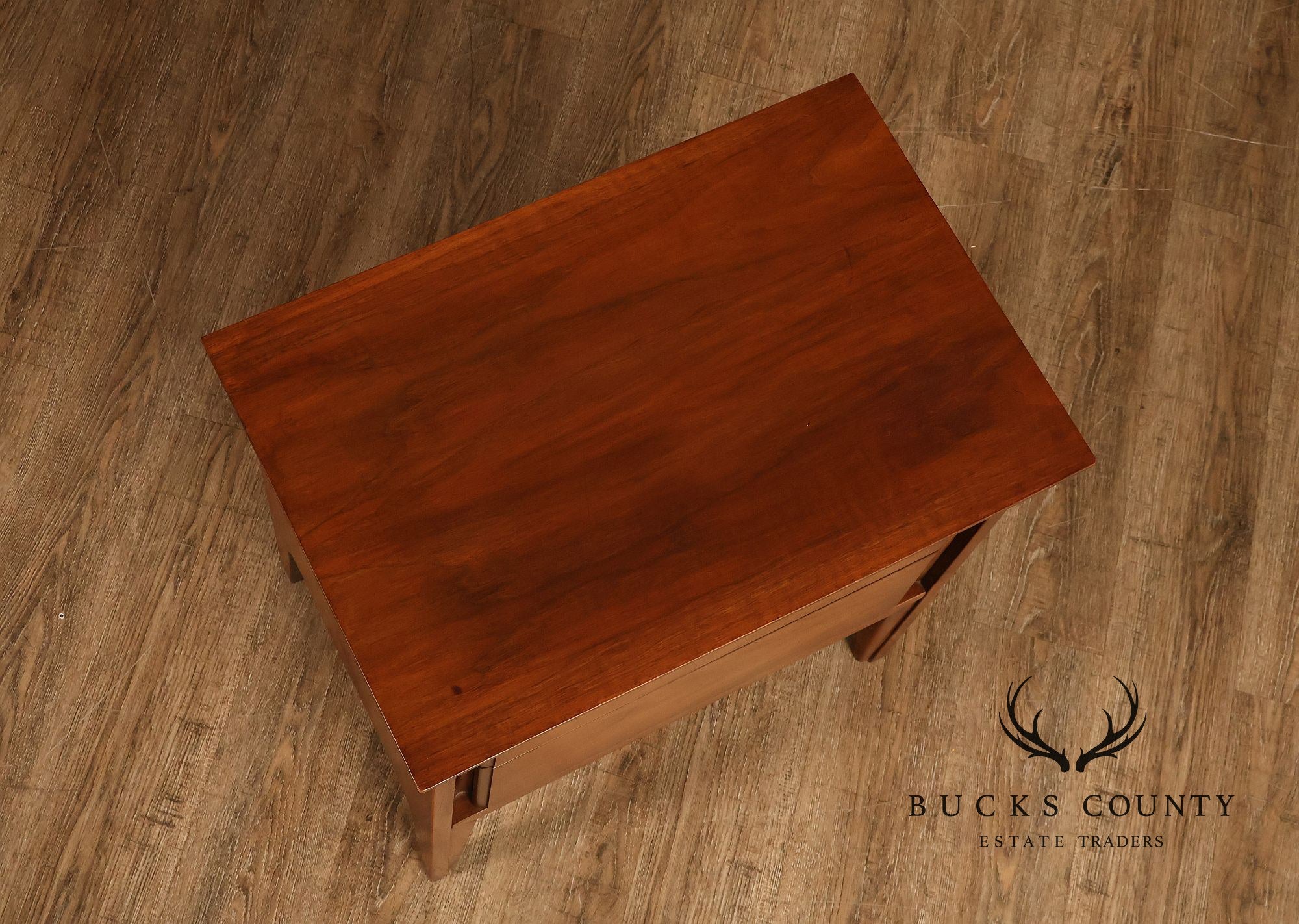 Mid Century Modern Pair of Walnut Nightstands