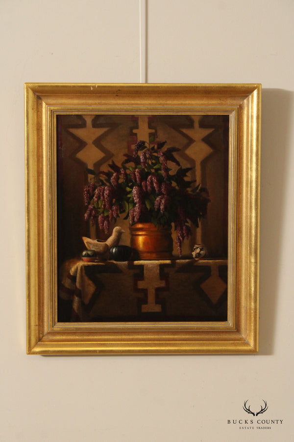 Ernest Baber Framed Still-Life Oil Painting, Southwestern Prayer Altar