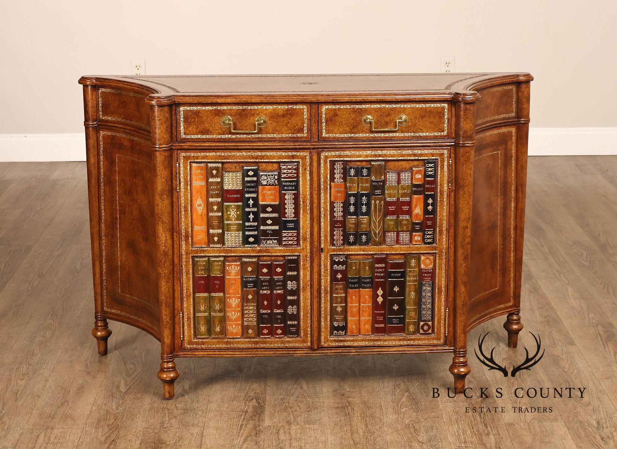 Maitland Smith Leather Wrapped Commode Cabinet