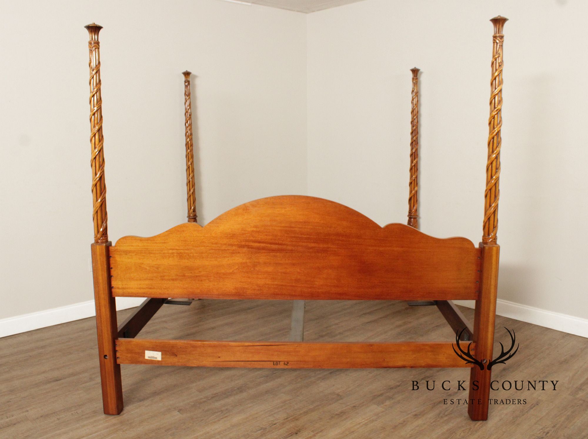 Hickory Chair Mahogany Reed and Ribbon King Size Poster Bed