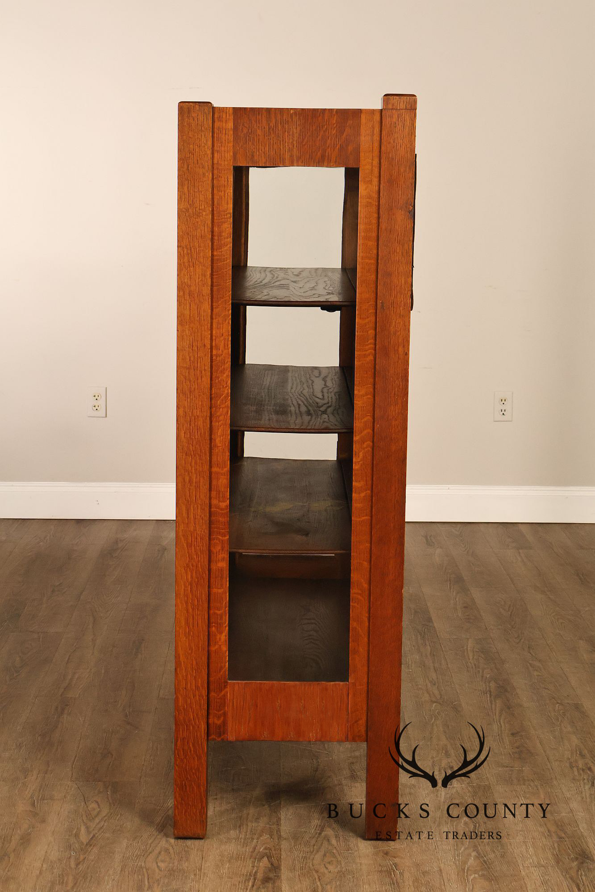 Antique Grand Rapids Mission Oak China Cabinet