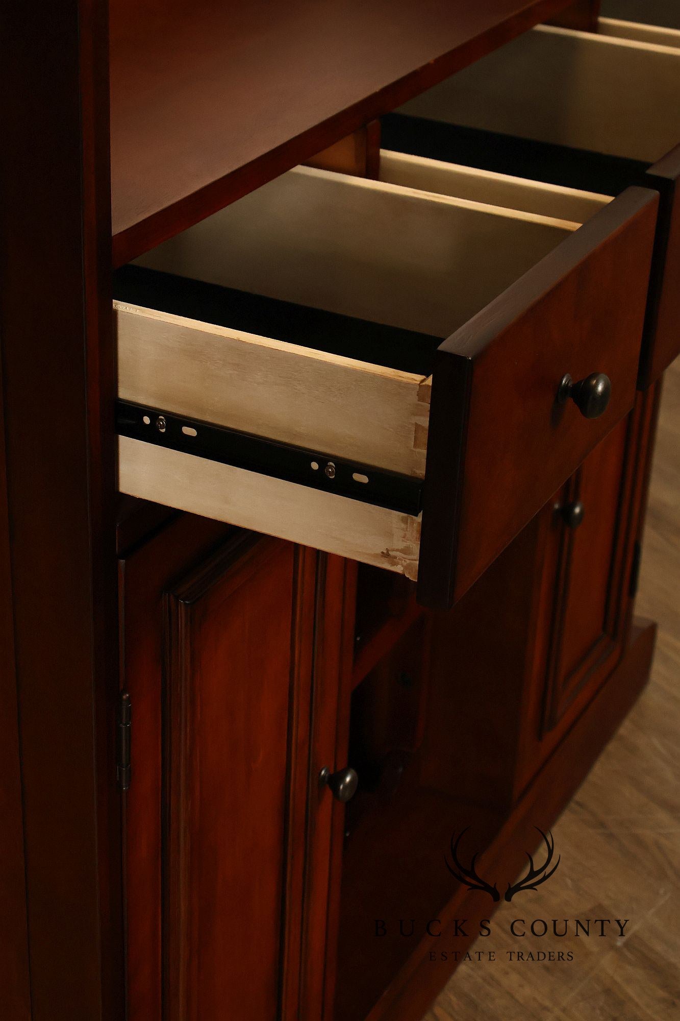 Traditional Home Bar With Wine Storage And Two Bar Stools