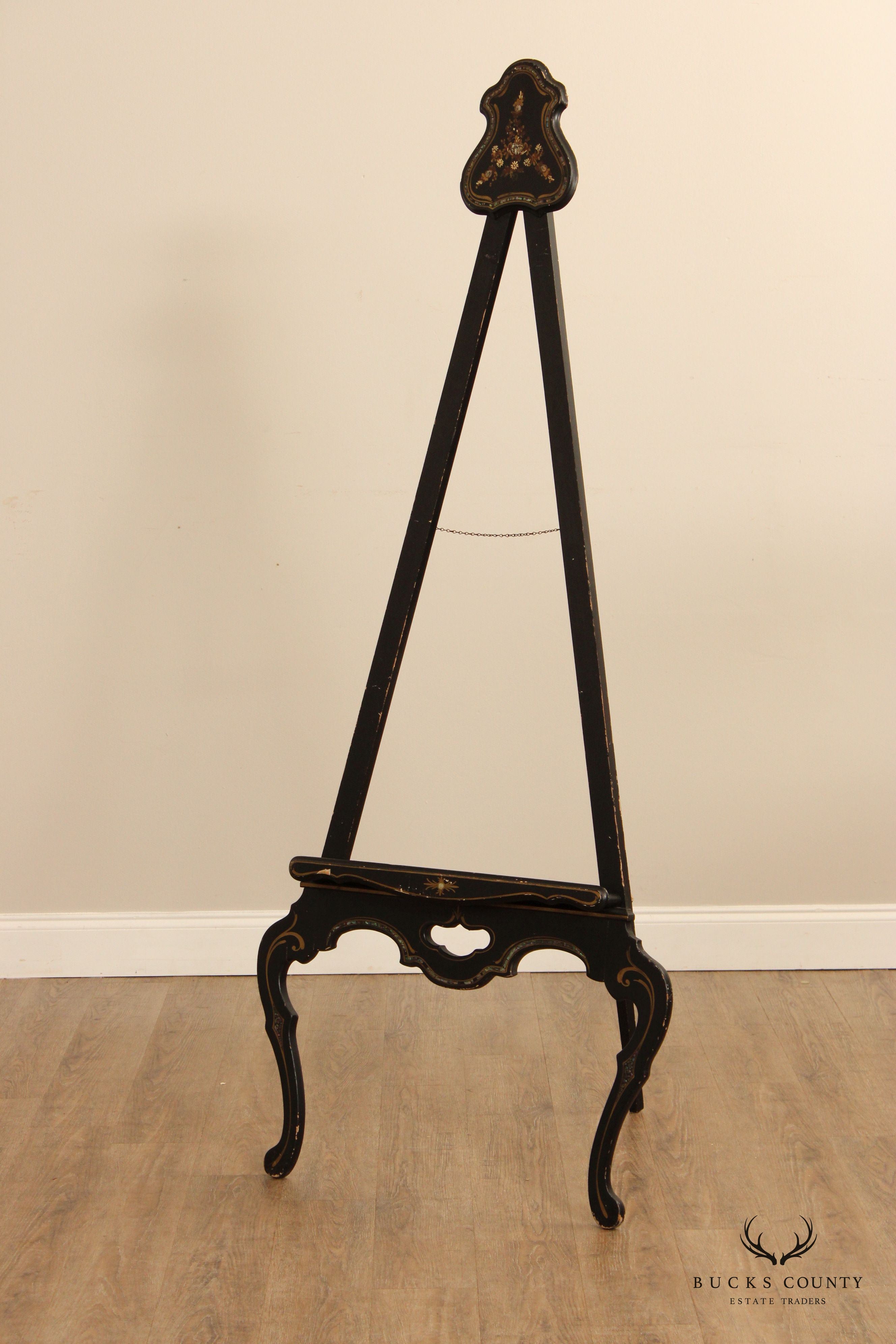 Victorian Style Ebonized Wooden Floor Easel