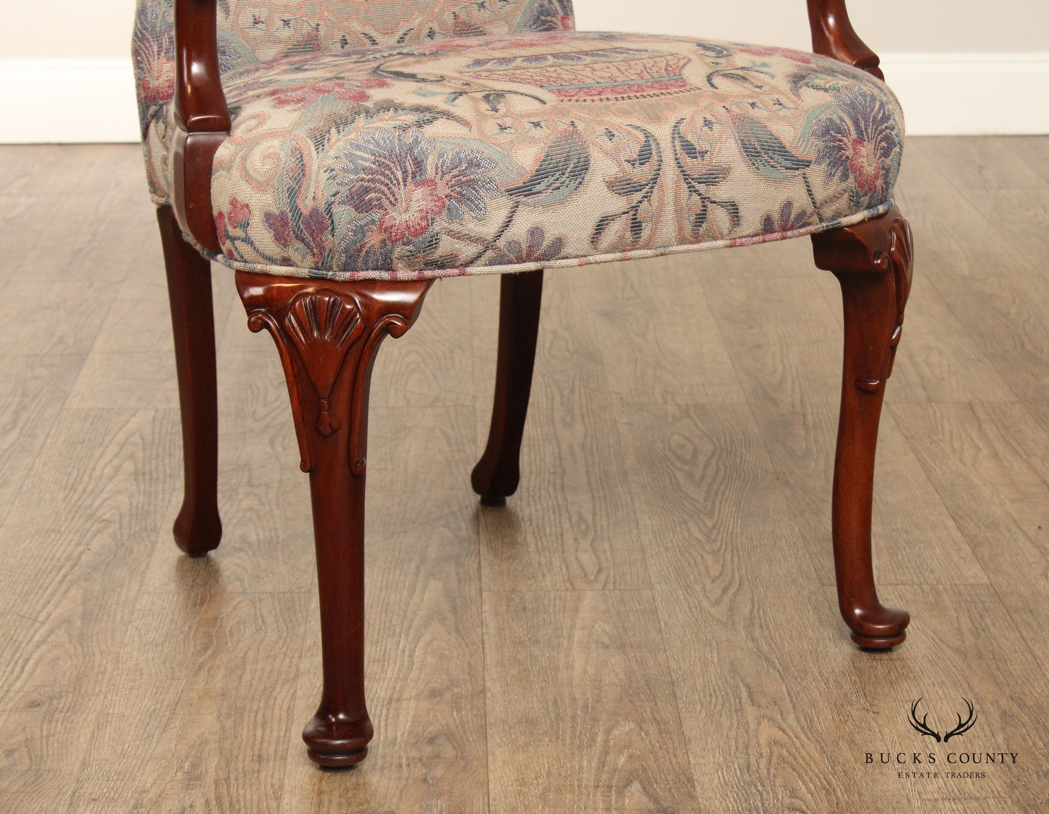 Southwood Queen Anne Style Mahogany Shepard’s Crook Arm Chair