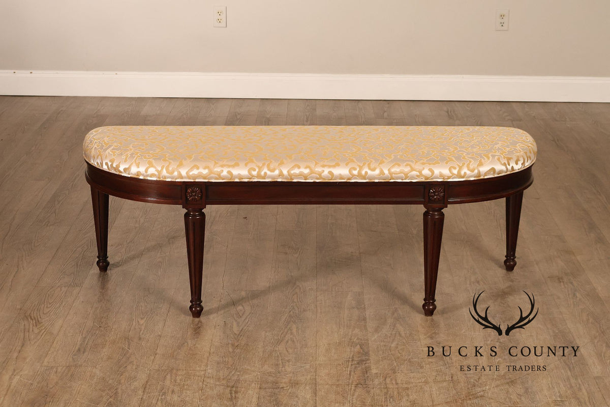 Henkel Harris French Louis XVI Mahogany Demilune Bench