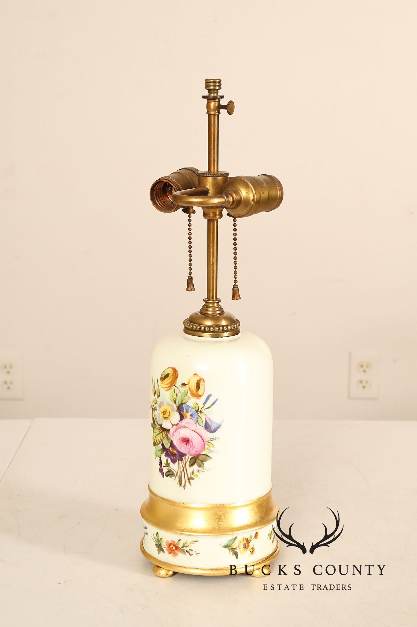 Hand Painted Floral Porcelain Table Lamp