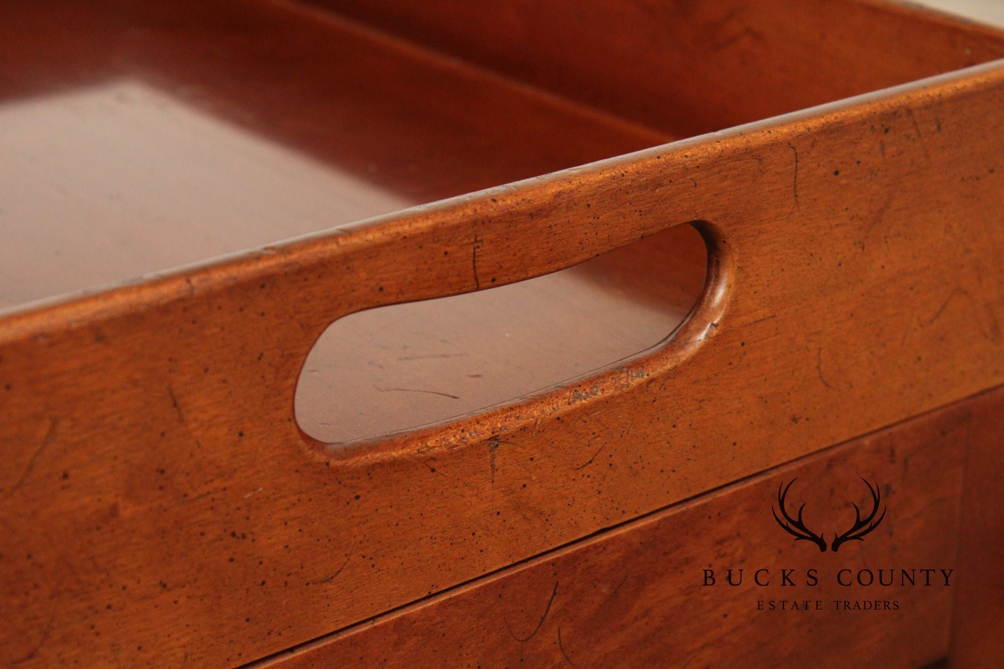 Chippendale Style Pair of Cherry Butler Tray Side Tables