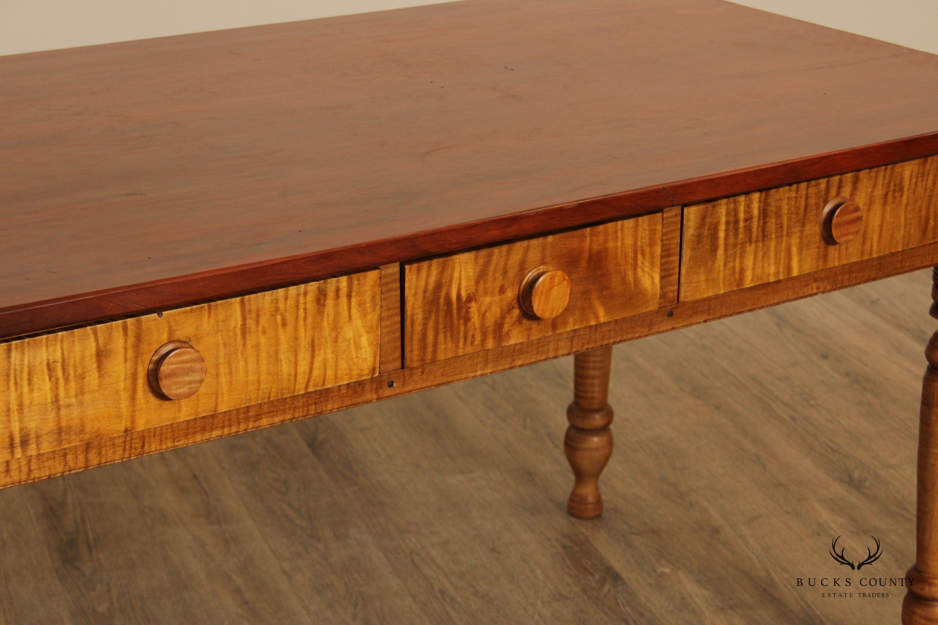 Custom Cherry and Tiger Maple Farm Table