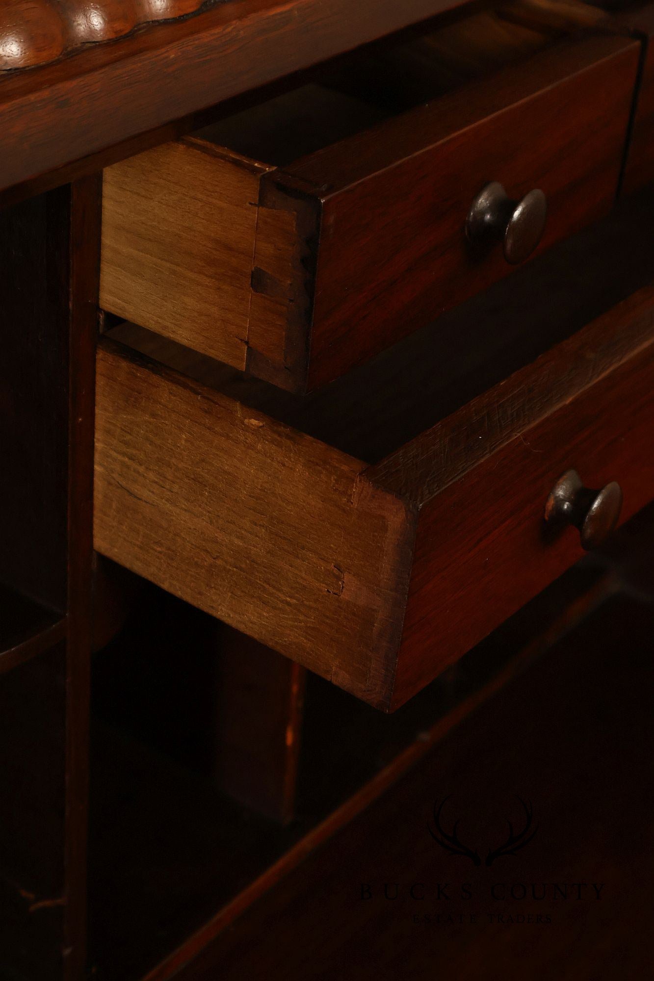Antique American Sheraton Walnut Secretary Bookcase