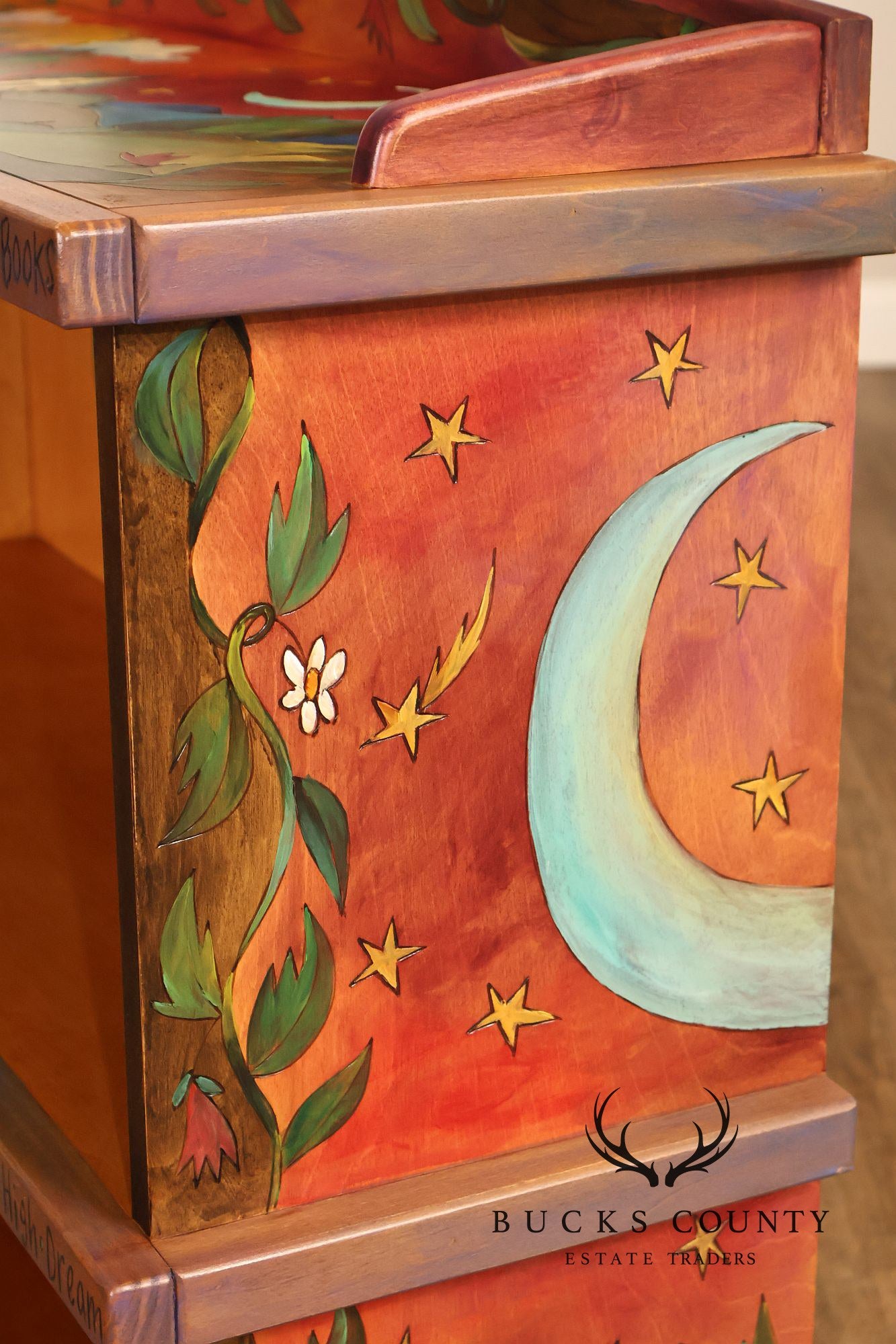 Sticks Artisan Hand Painted Open Bookcase