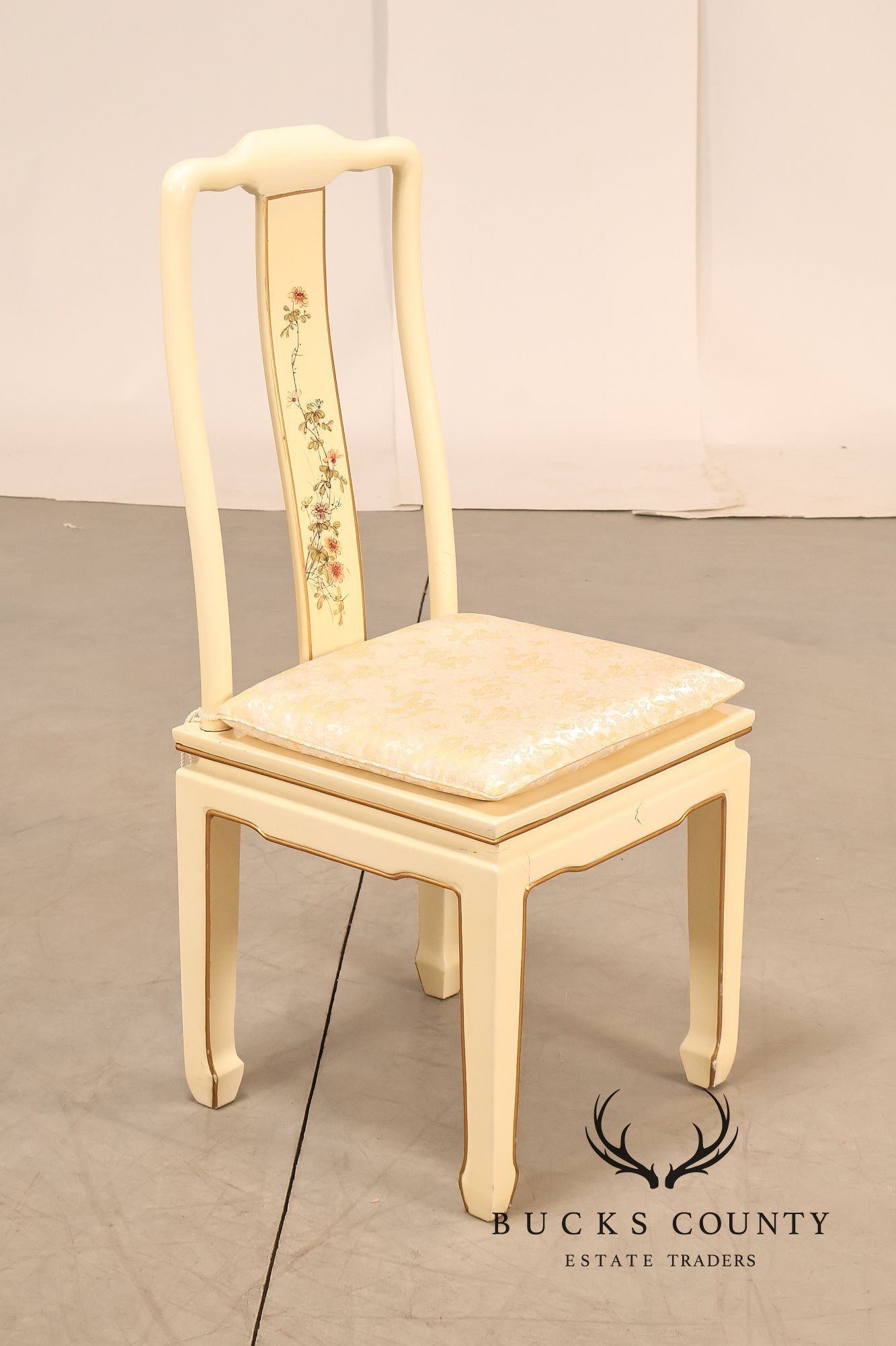 Chinoiserie Painted Carlton House Writing Desk With Chair