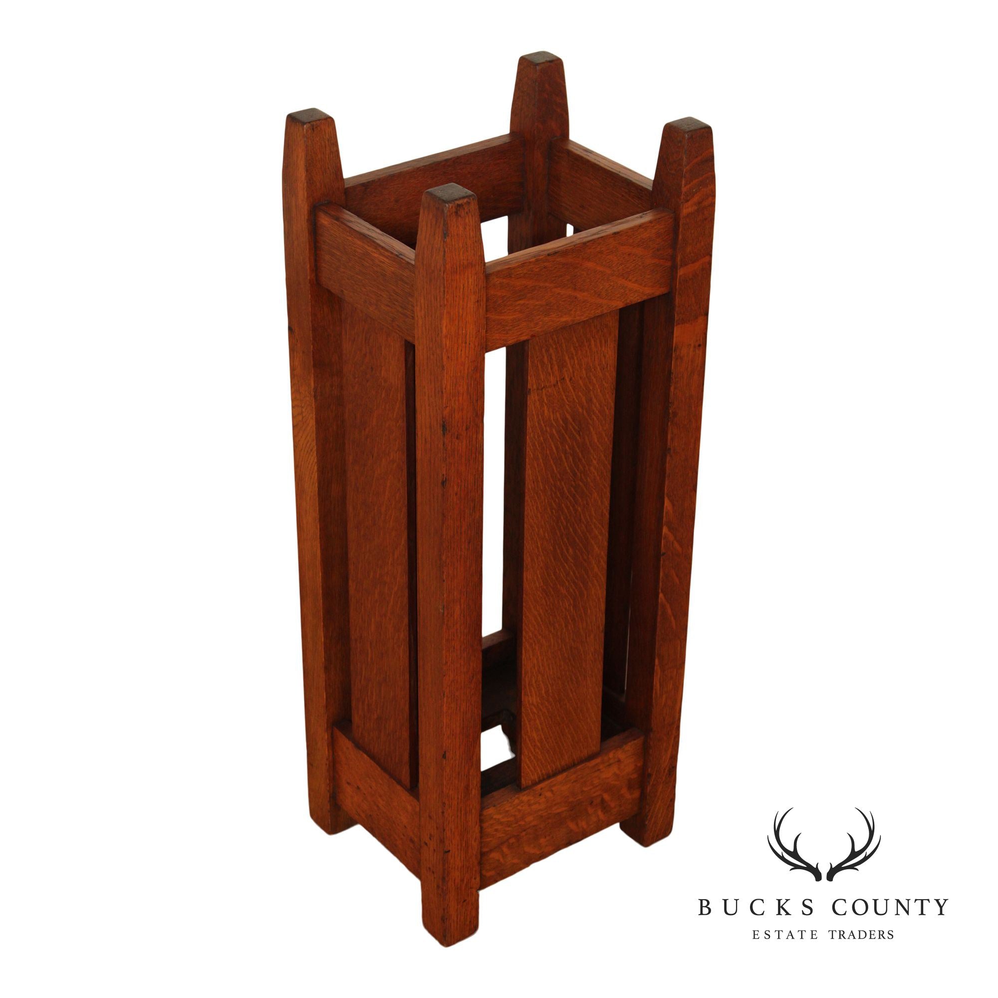 Stickley Brothers Antique Mission Oak Umbrella Stand