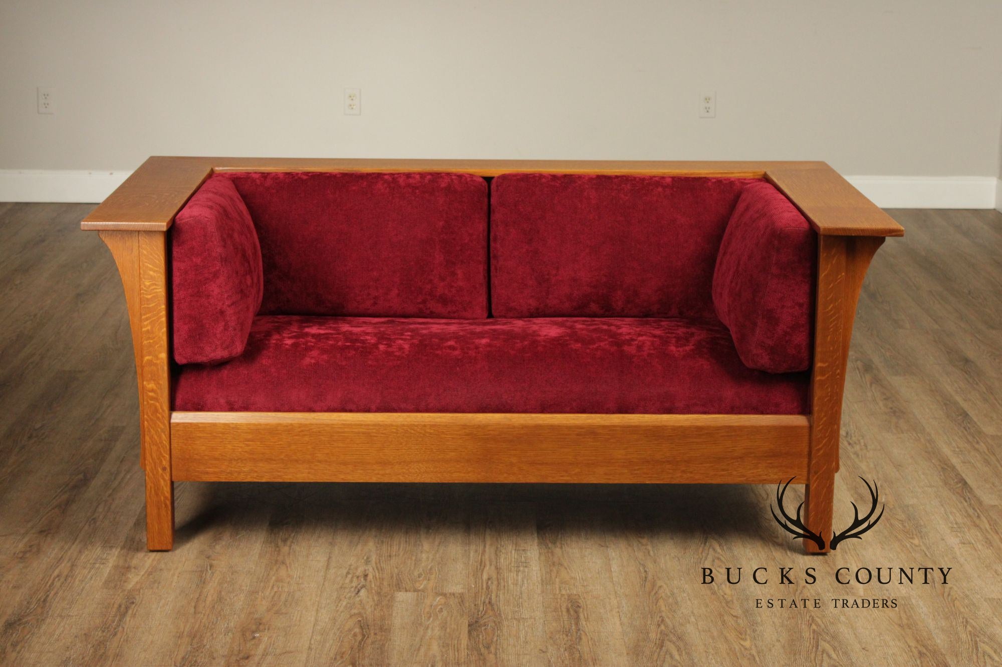 Stickley Mission Collection Oak Prairie Loveseat Sofa