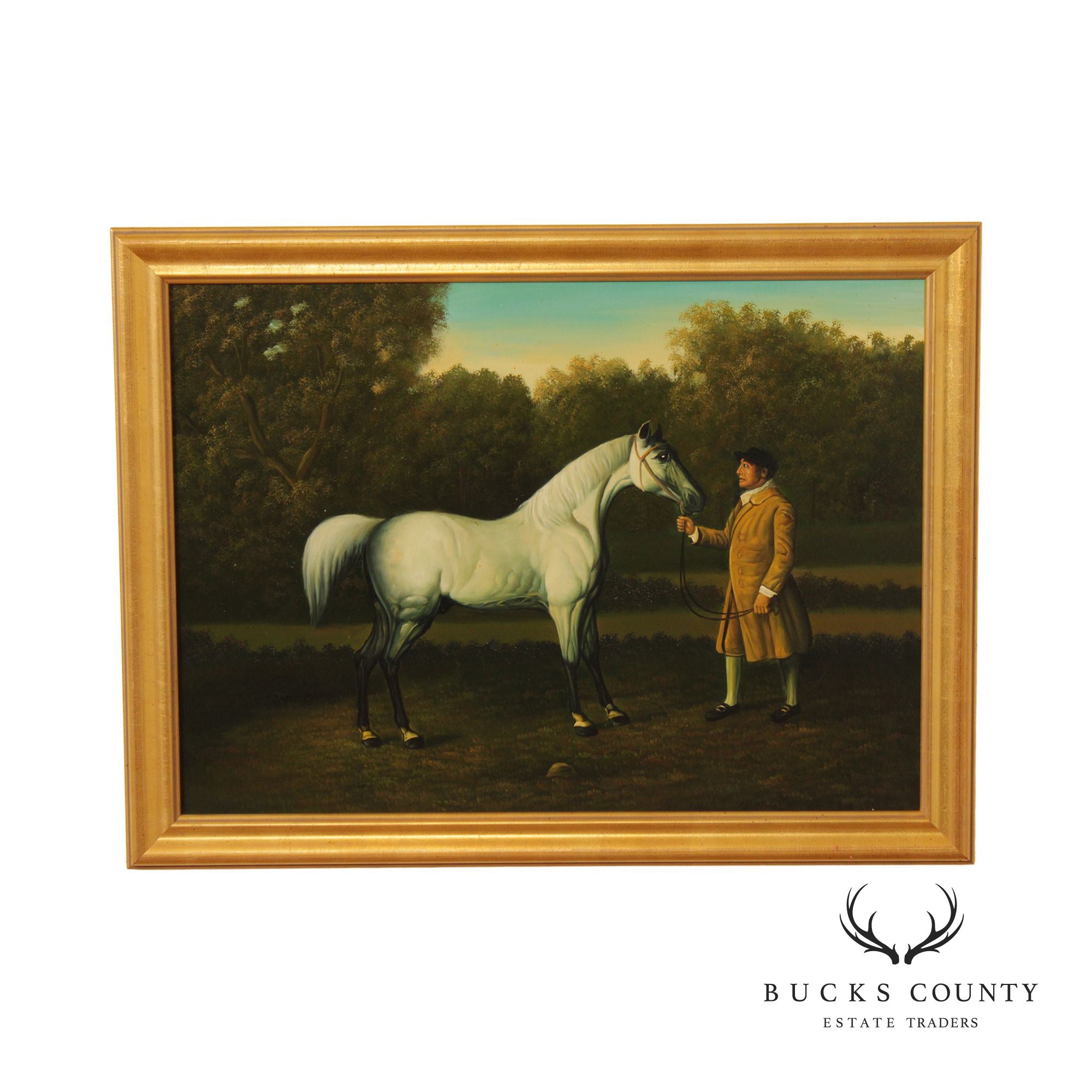 English Racing Horse 'Gimcrack' Original Painting, After George Stubbs