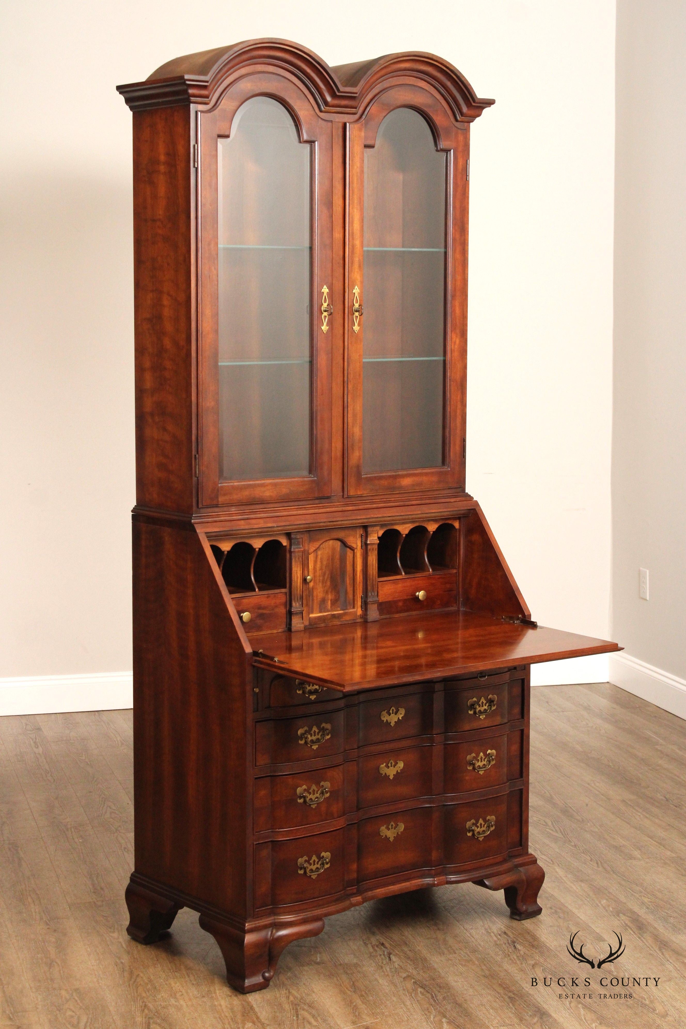 Georgian Style Cherry Blockfront Secretary Desk