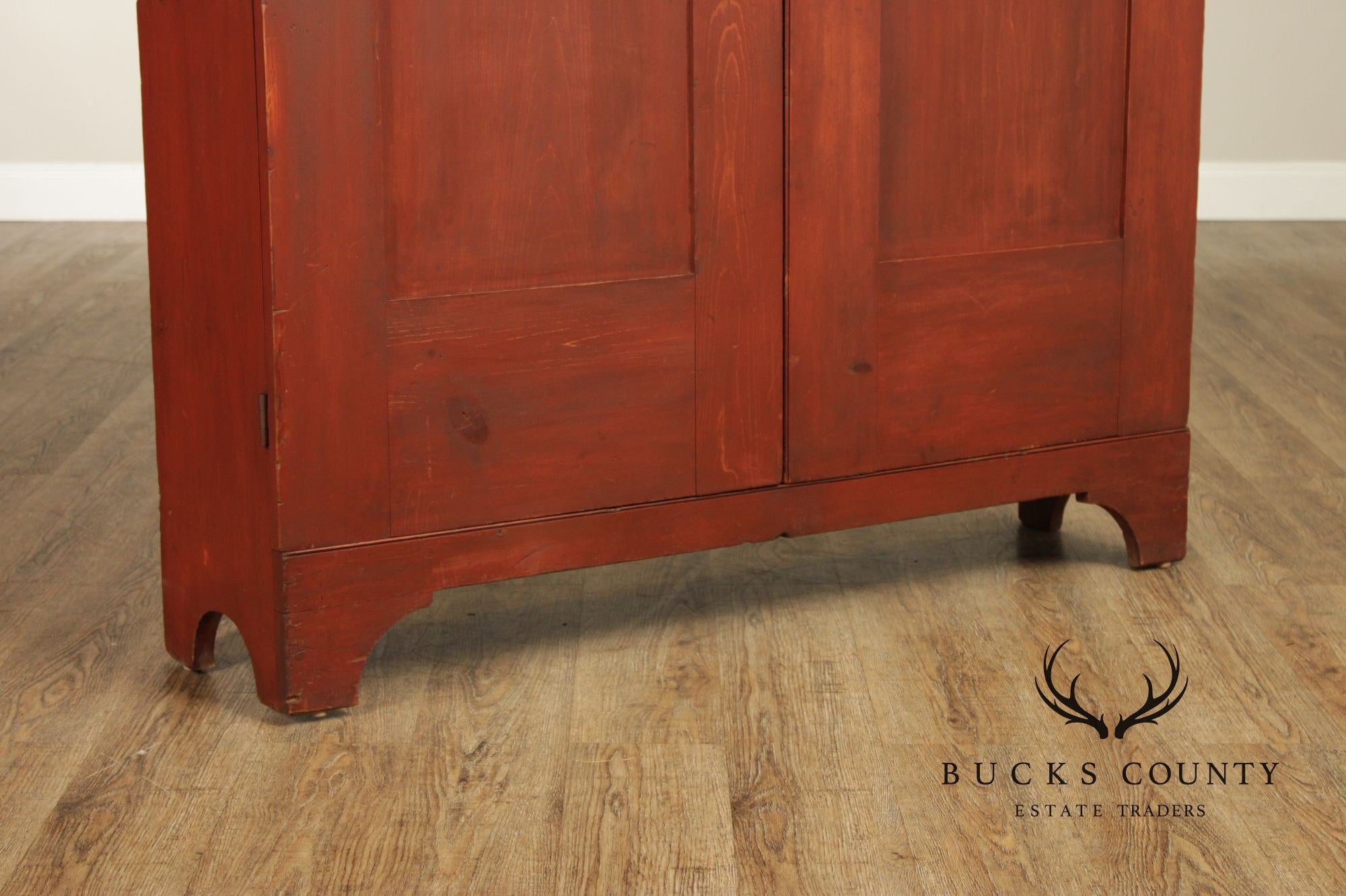 Antique American Farmhouse Painted Softwood Cupboard
