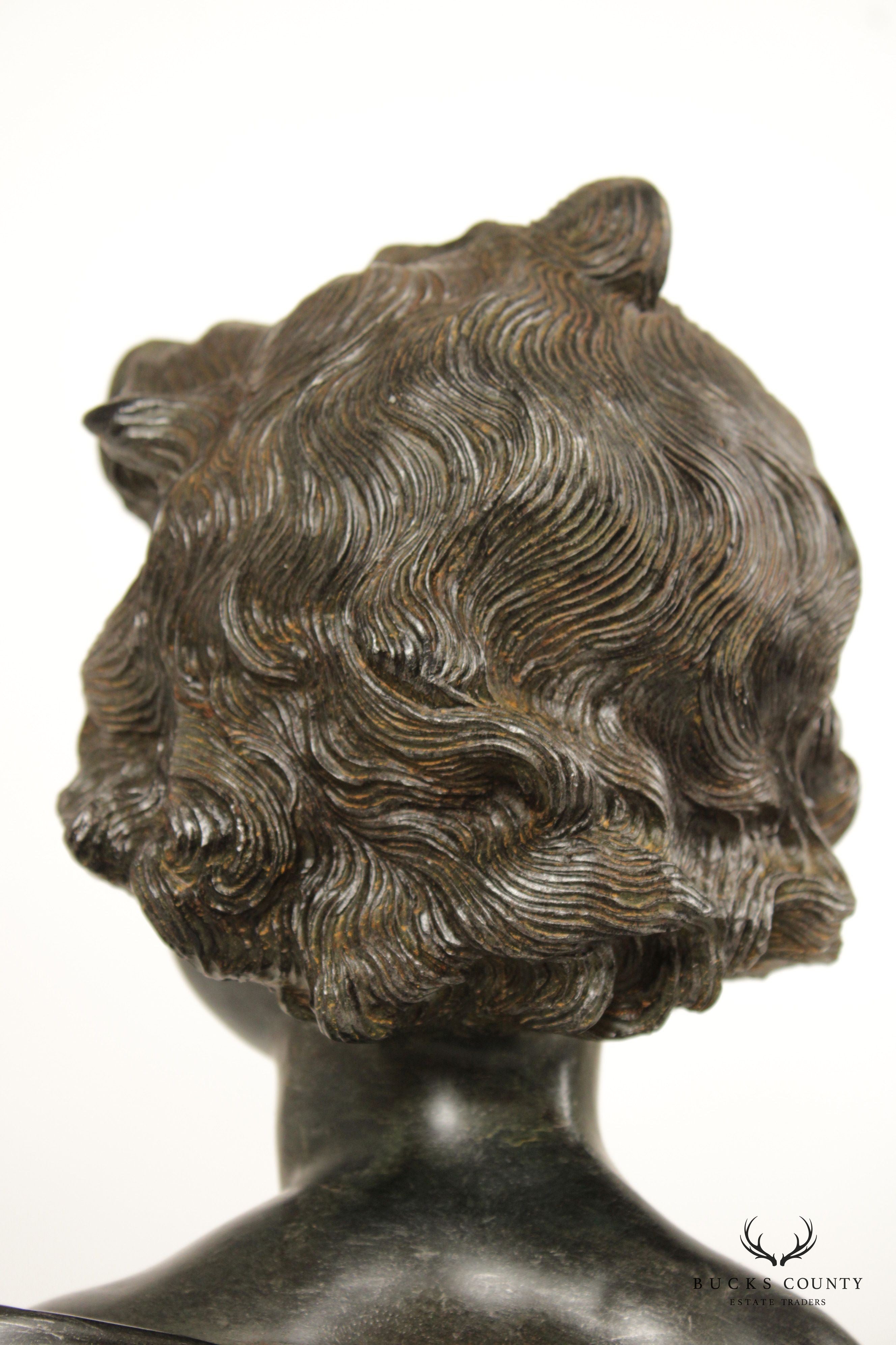 Vintage Classical Style Bronzed Bust Statue