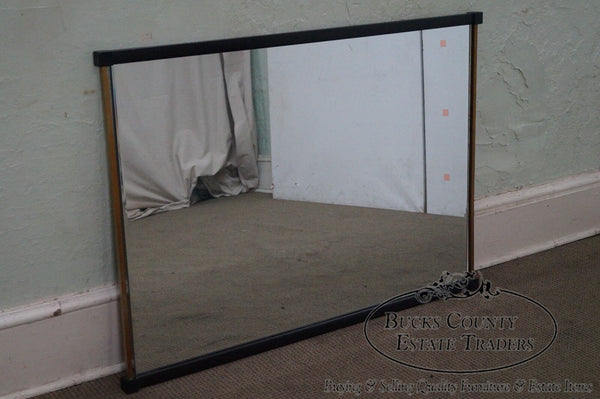 Tung Si Collection Ebonized & Brushed Nickel Asian Inspired Beveled Glass Mirror