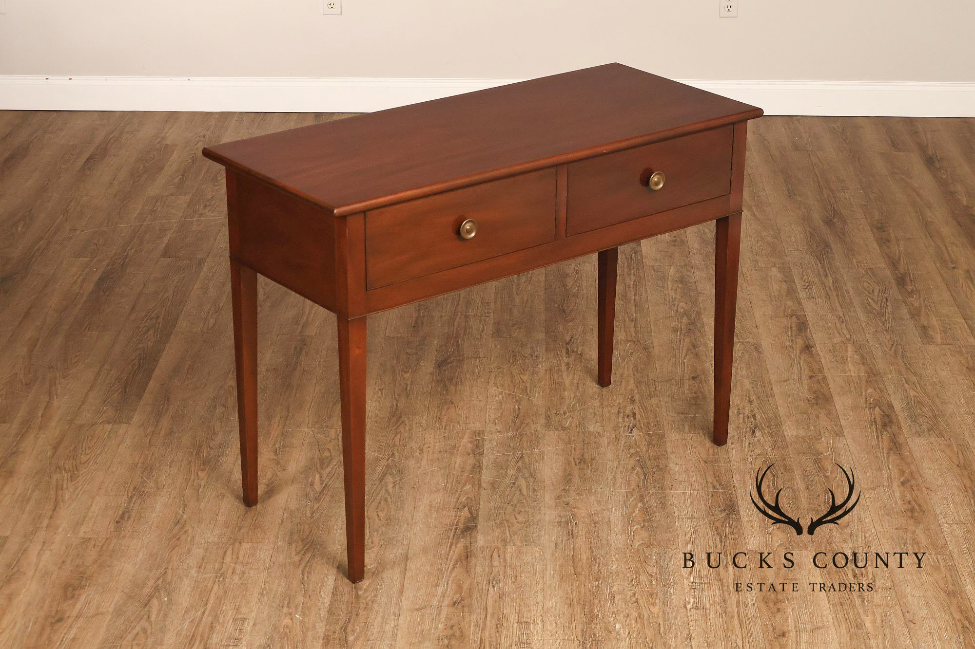 Kittinger Williamsburg Adaptation Mahogany Two Drawer Console Table