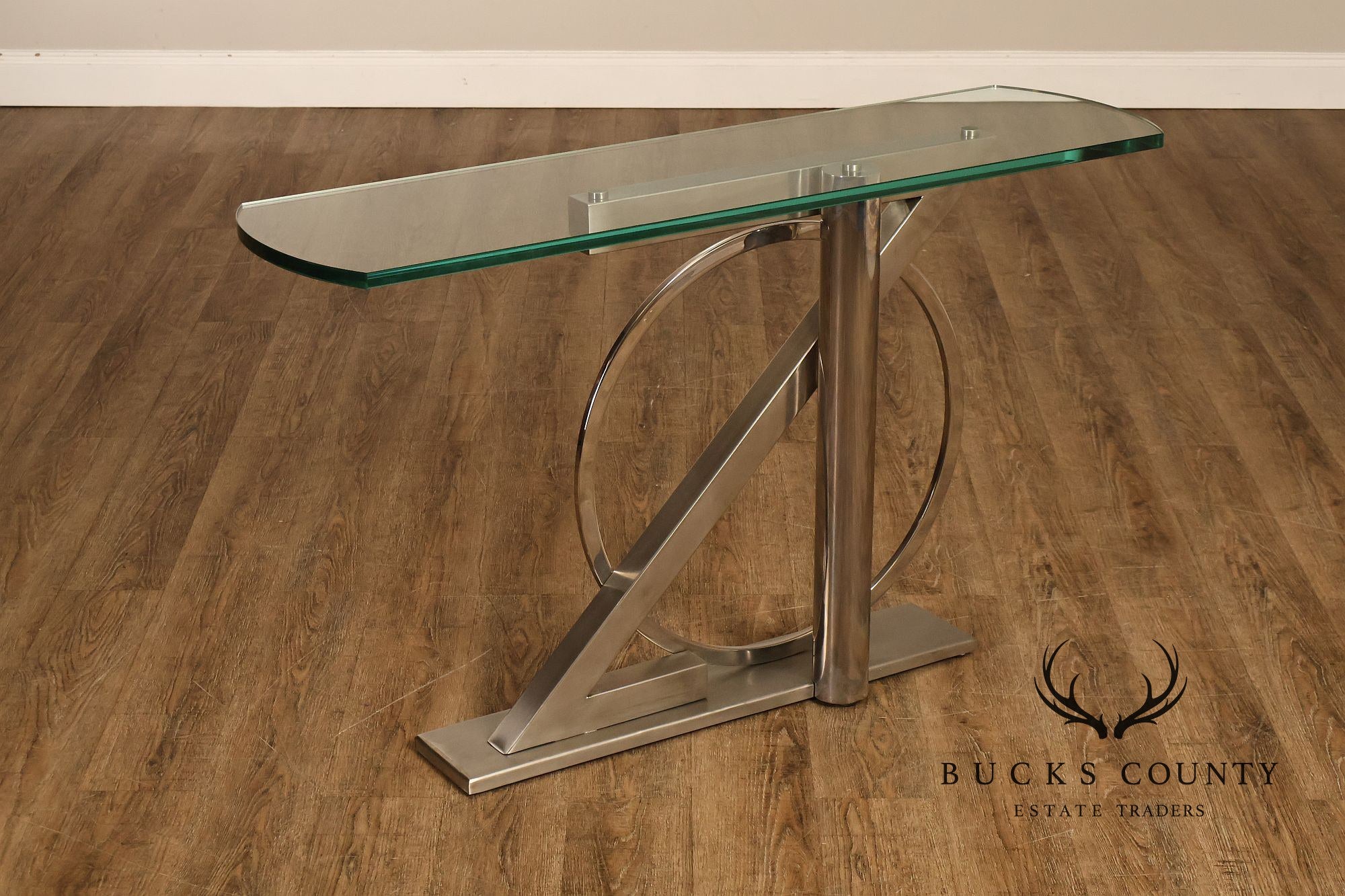 DIA Post Modern Glass Top Sculptural Console Table