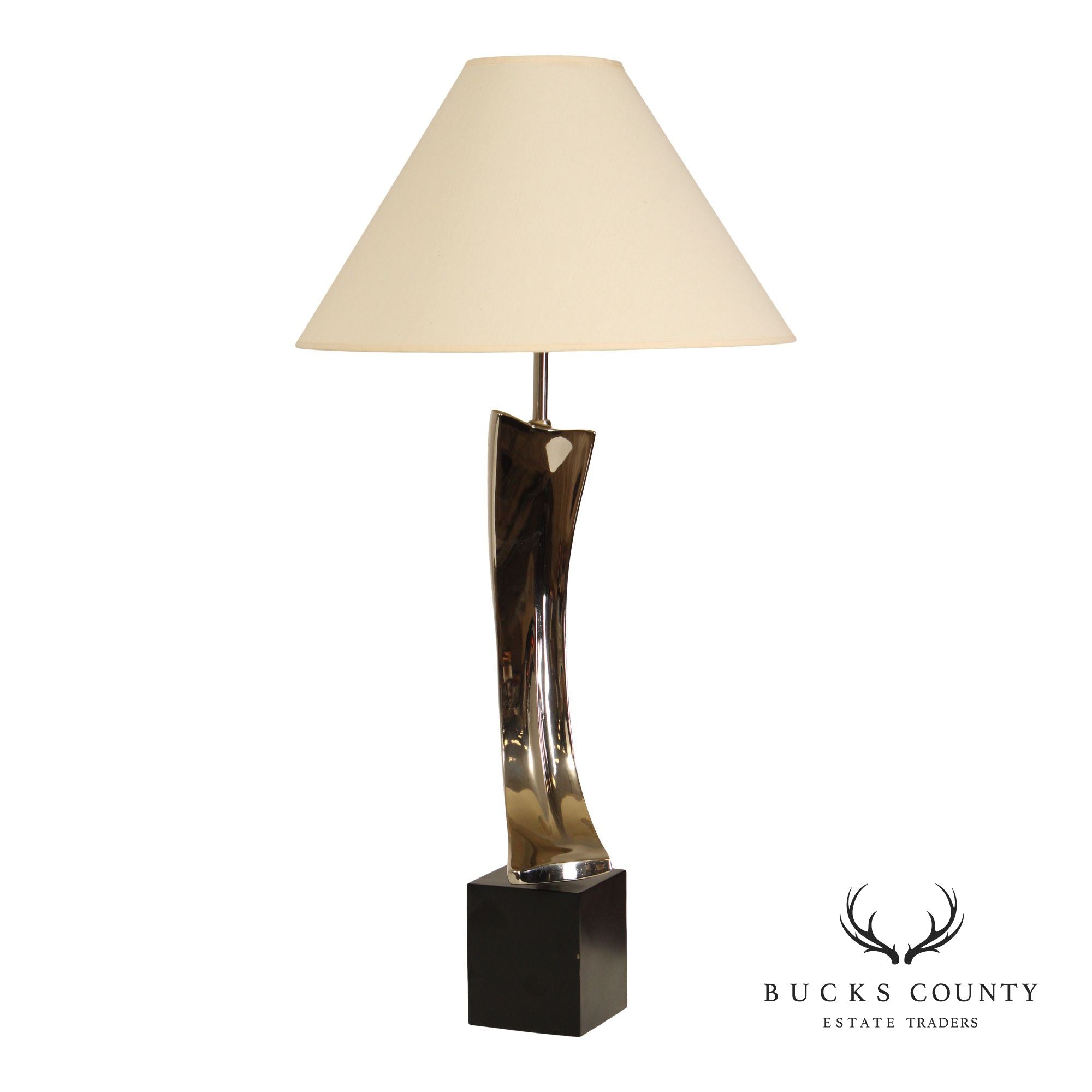 Richard Weiss & Harold Barr Modern Sculpted Chrome Table Lamp