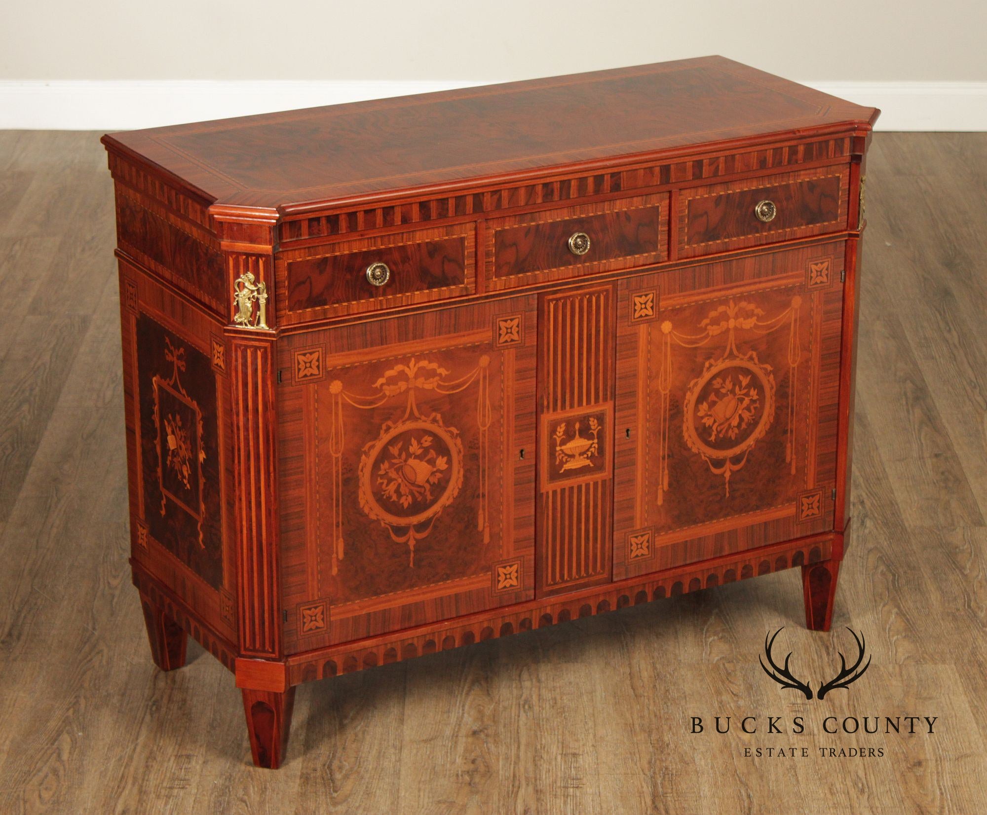 Italian Neoclassical Style Marquetry Inlaid Server
