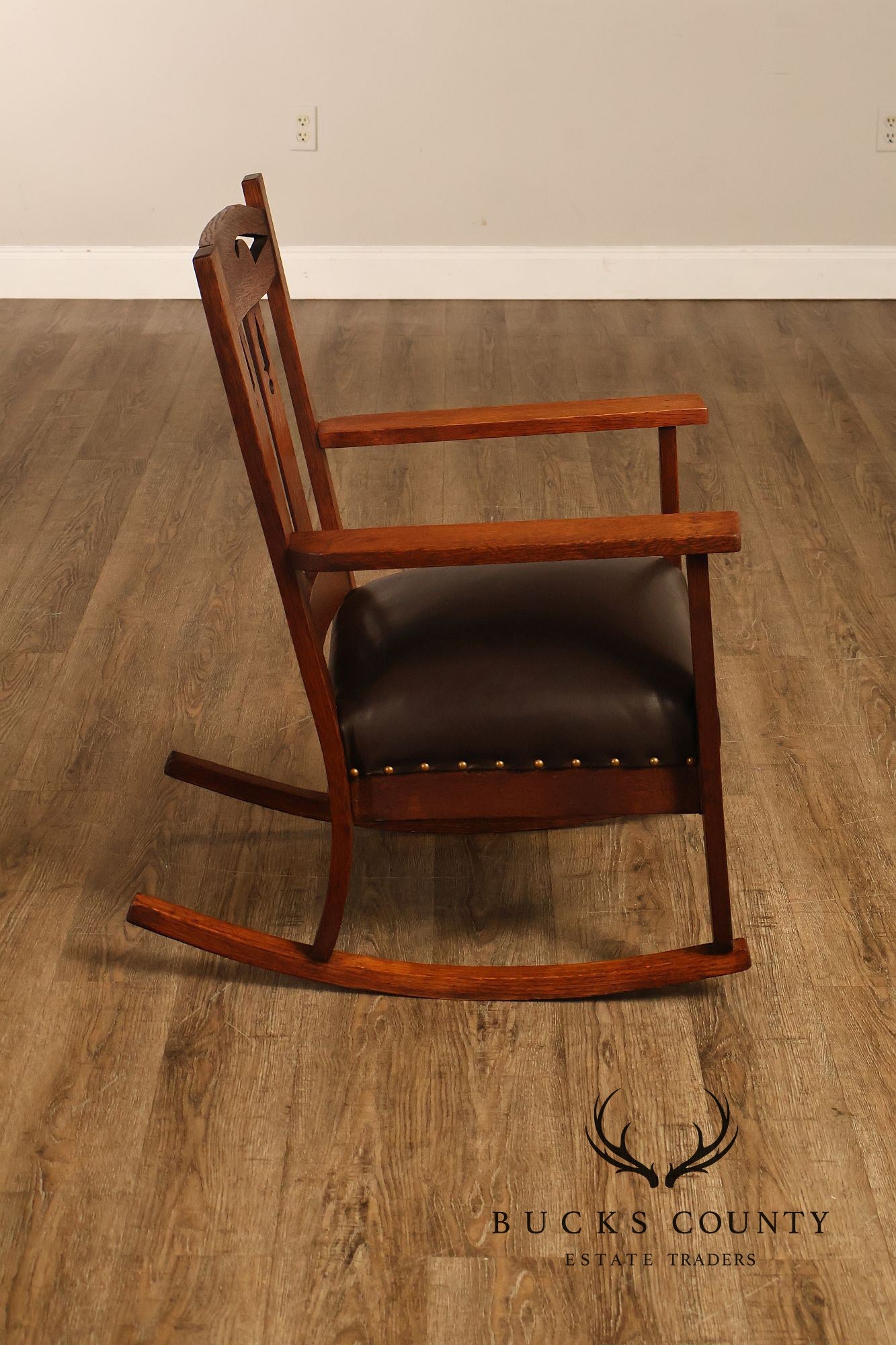 Antique Arts And Crafts Mission Oak Rocking Chair