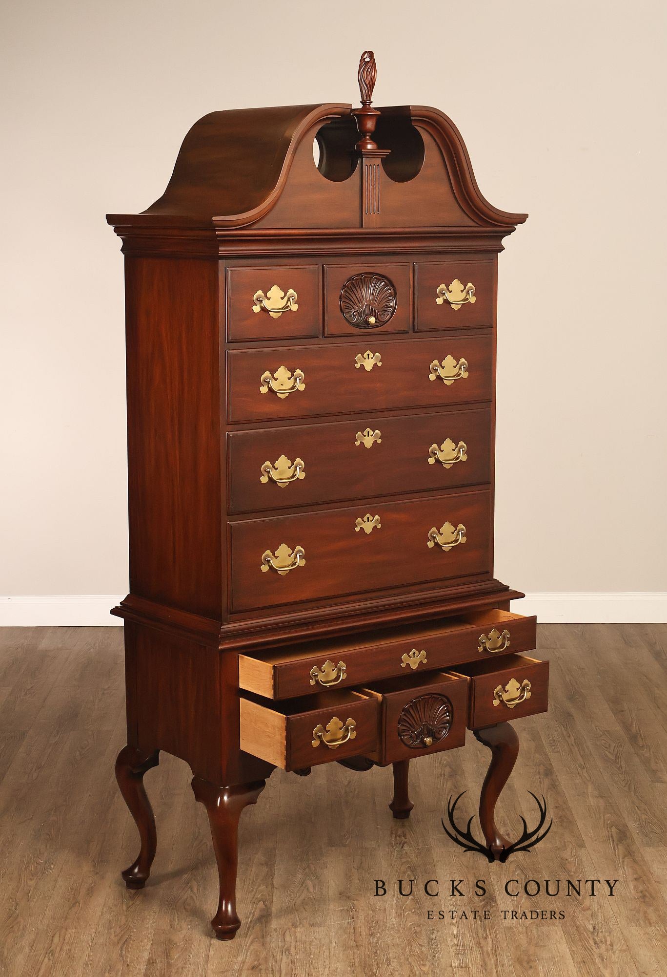 Henkel Harris Virginia Galleries Genuine Mahogany Highboy Chest