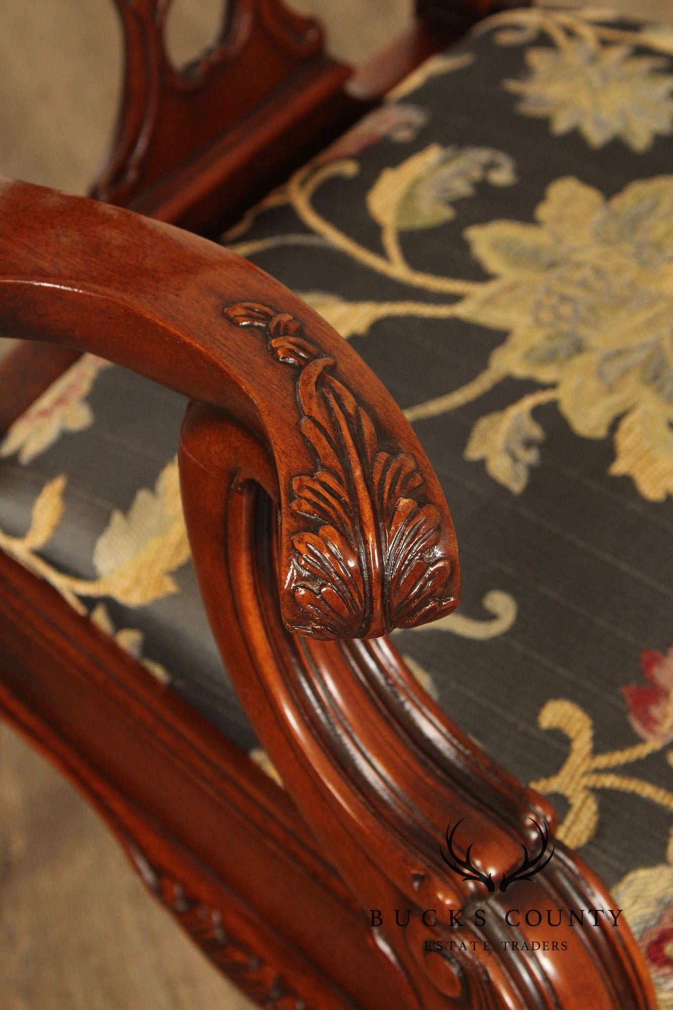 Georgian Style Set of Six Carved Mahogany Dining Chairs