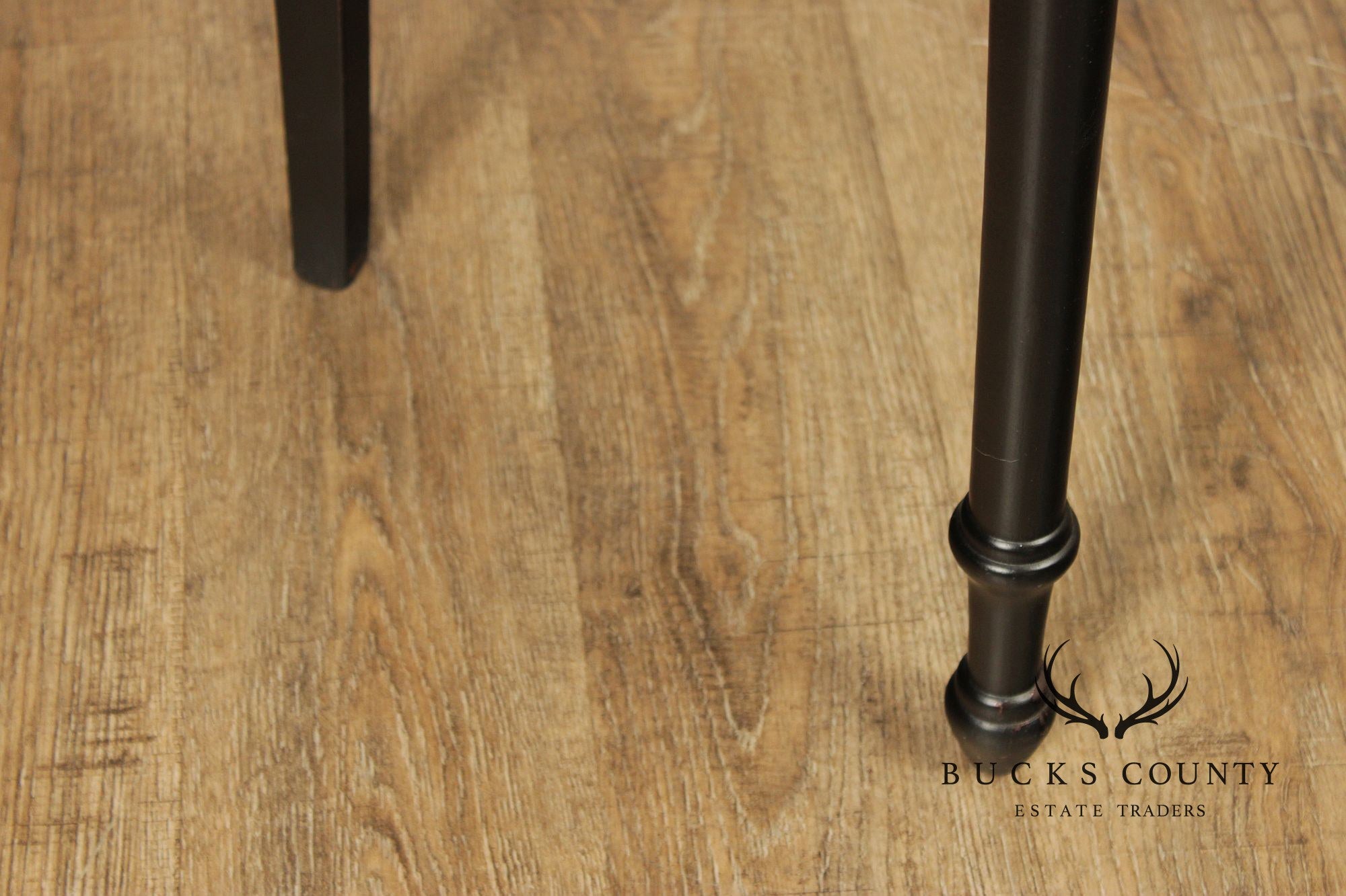 Lillian August Farmhouse Style Pair of Ebonized Counter Stools