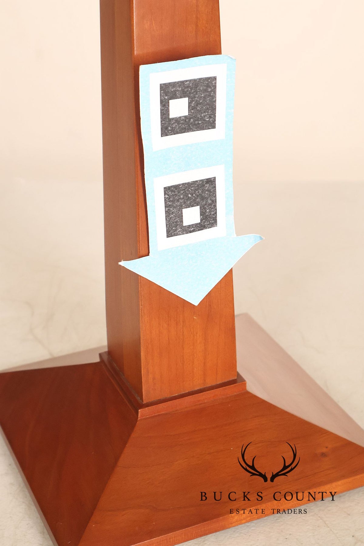 Stickley Stained Glass Shade Cherry Wood Table Lamp