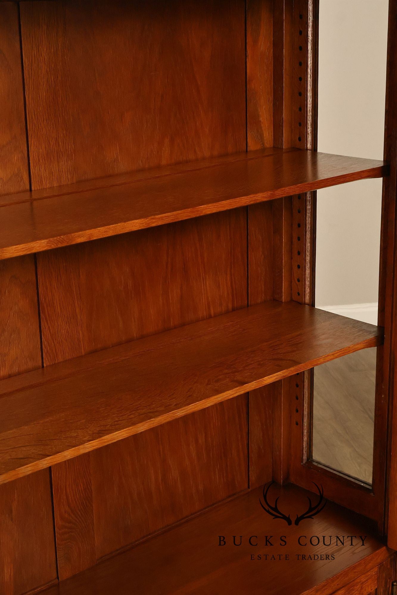 Rare Antique Gustav Stickley Oak China Cabinet Bookcase