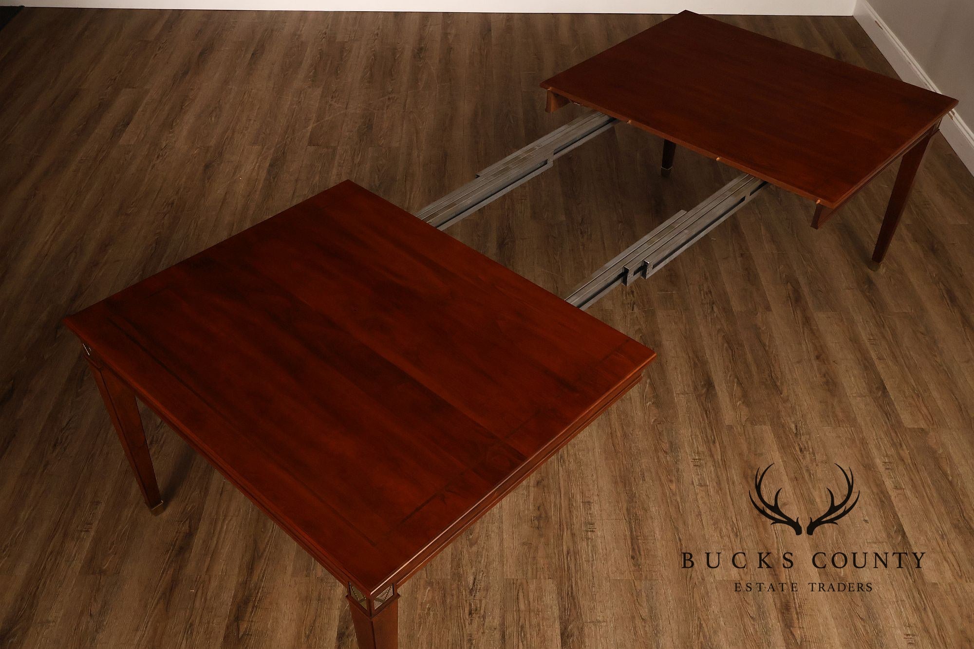 Stickley Directoire Style Cherry Dining Table With Two Leaves