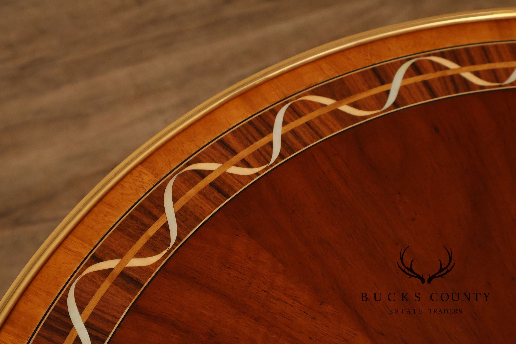 Theodore Alexander Pair of 'Paulette' Mahogany Side Tables