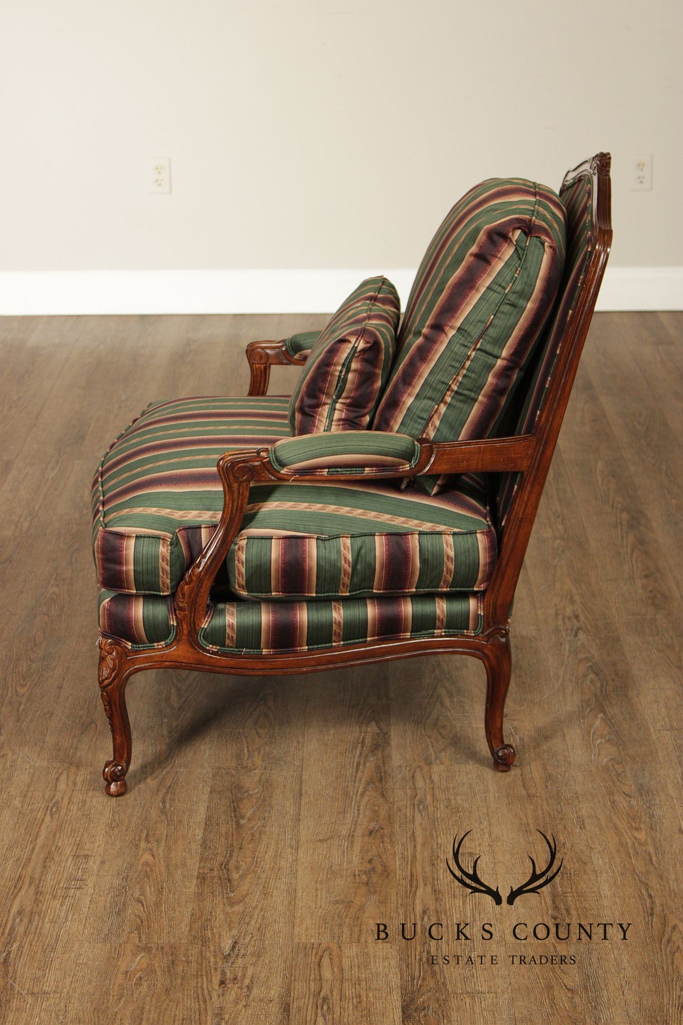 Sherrill Furniture French Louis XV Style Pair of Bergere Armchairs