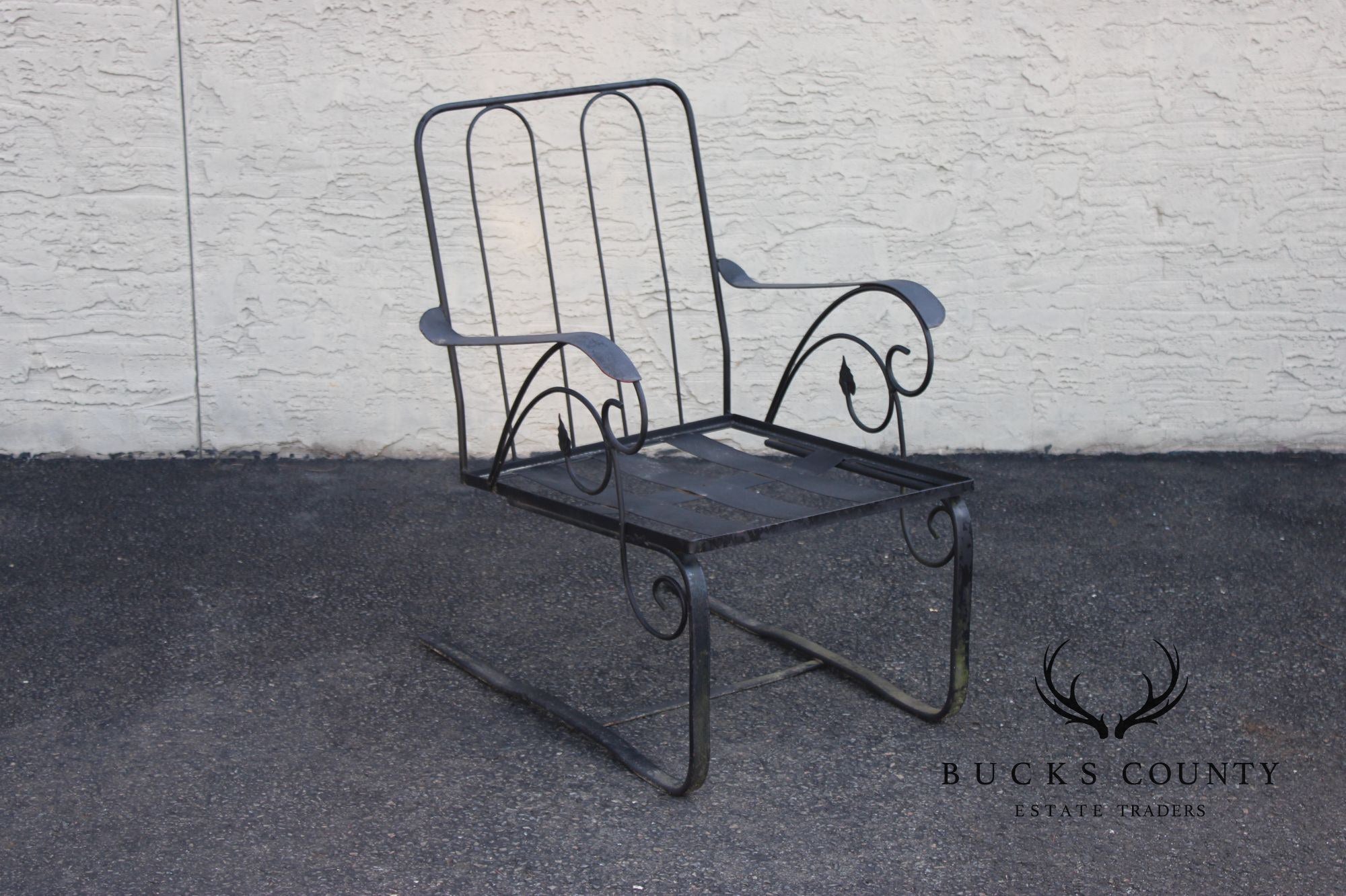Vintage Outdoor Patio Wrought Iron Rocker
