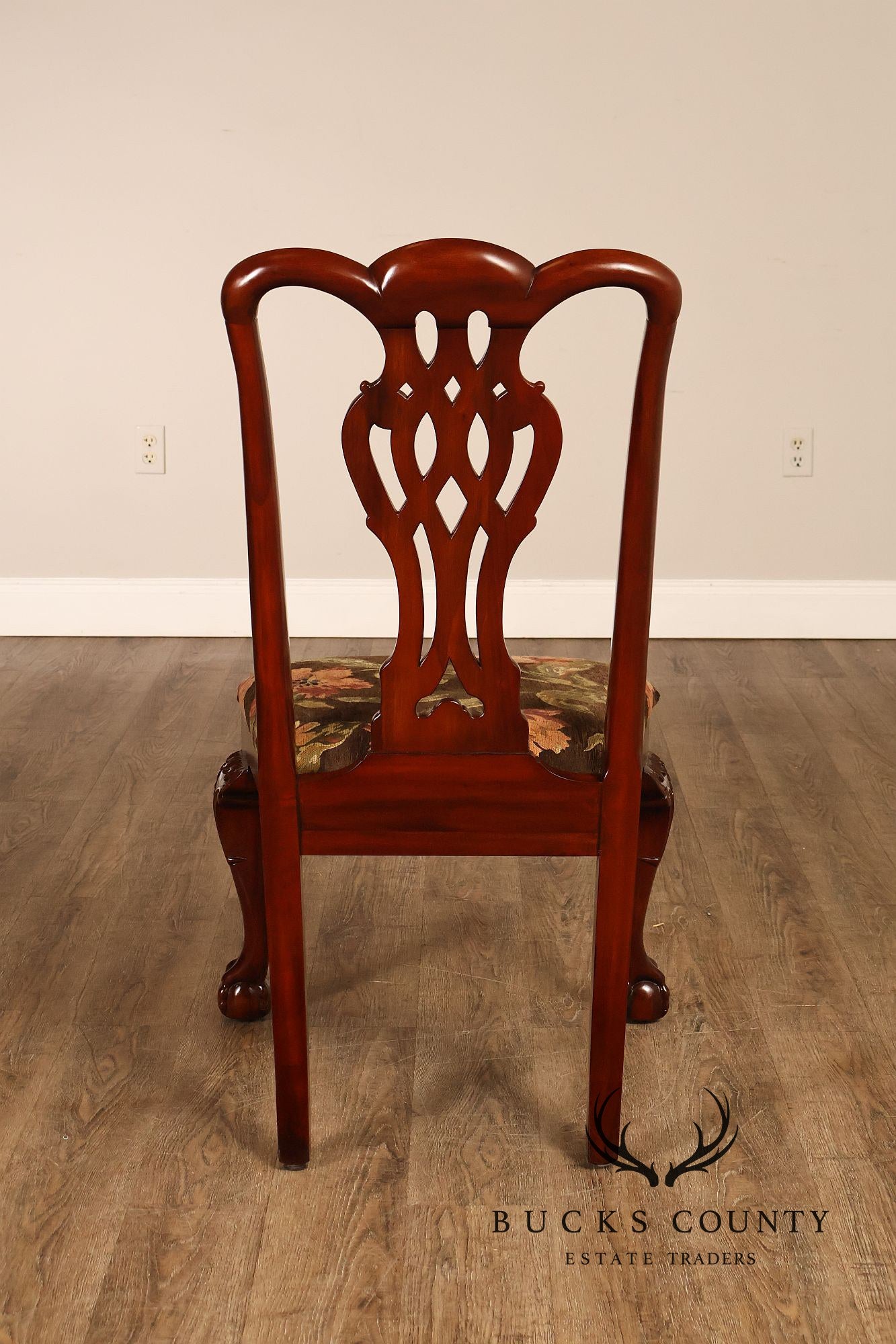 Maitland Smith Chippendale Style Set of Eight Mahogany Dining Chairs