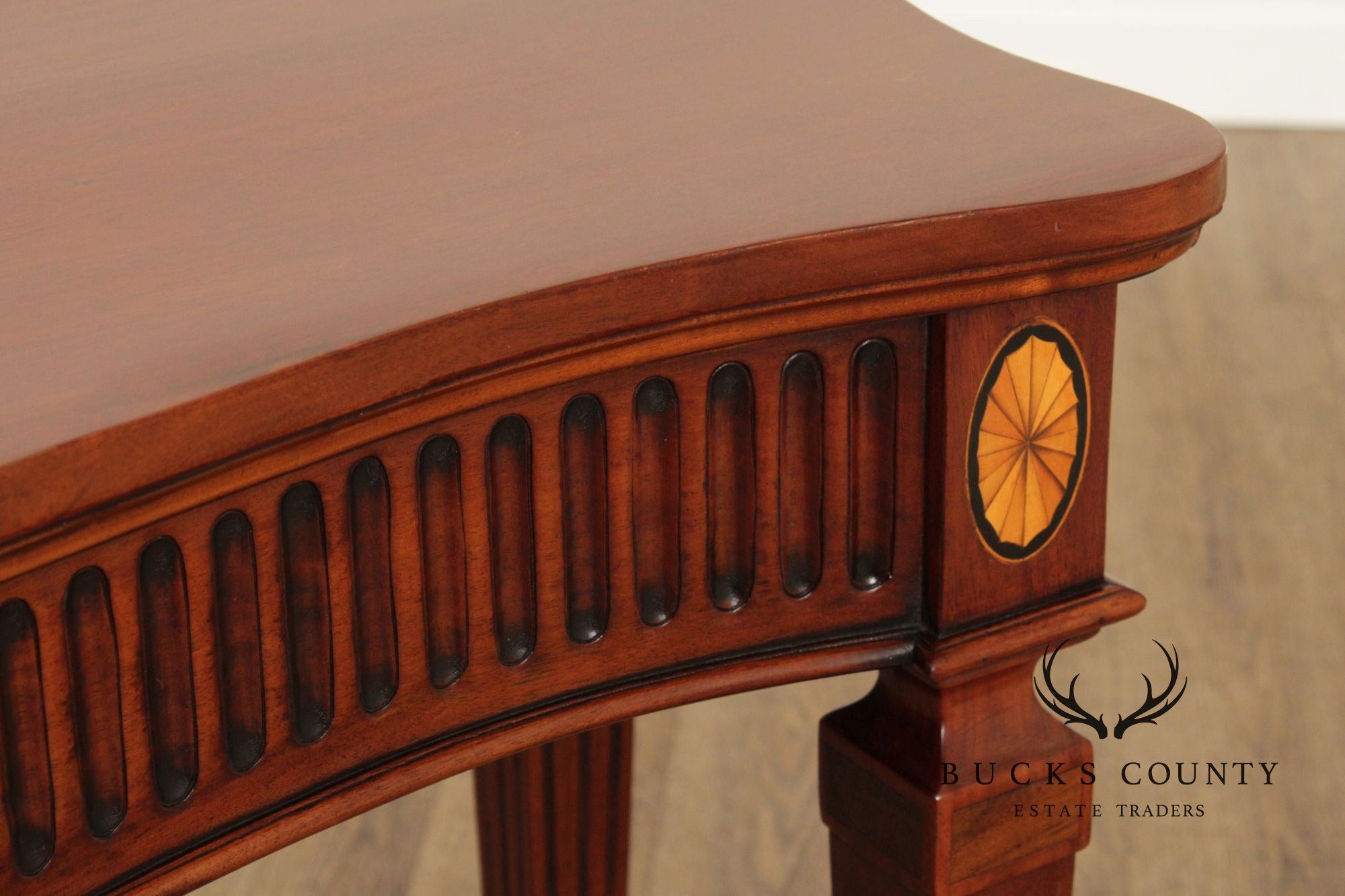 Victoria Collection Neoclassical Style Inlaid Mahogany Console Table
