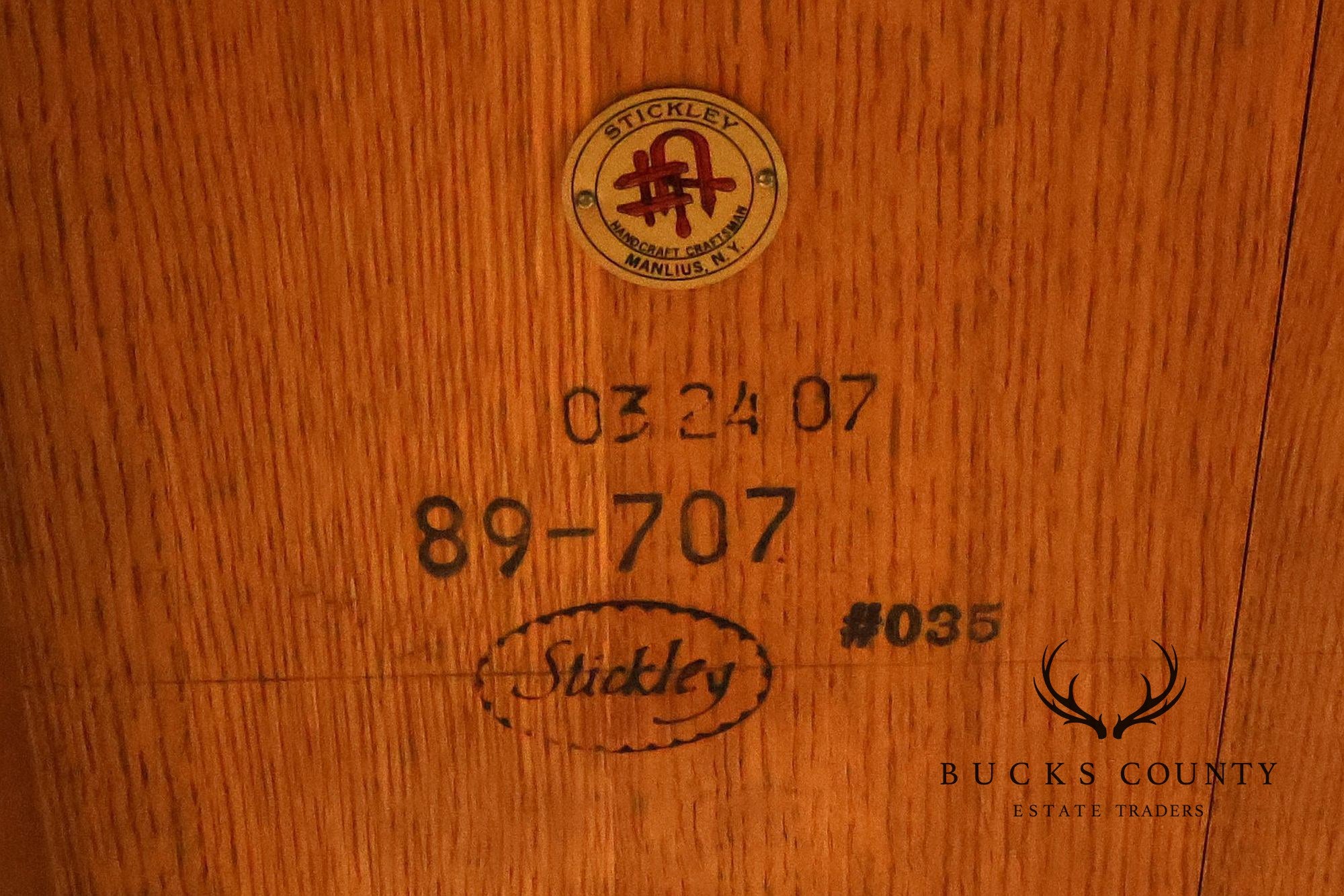 Stickley Mission Collection Oak Double Pedestal Dining Table