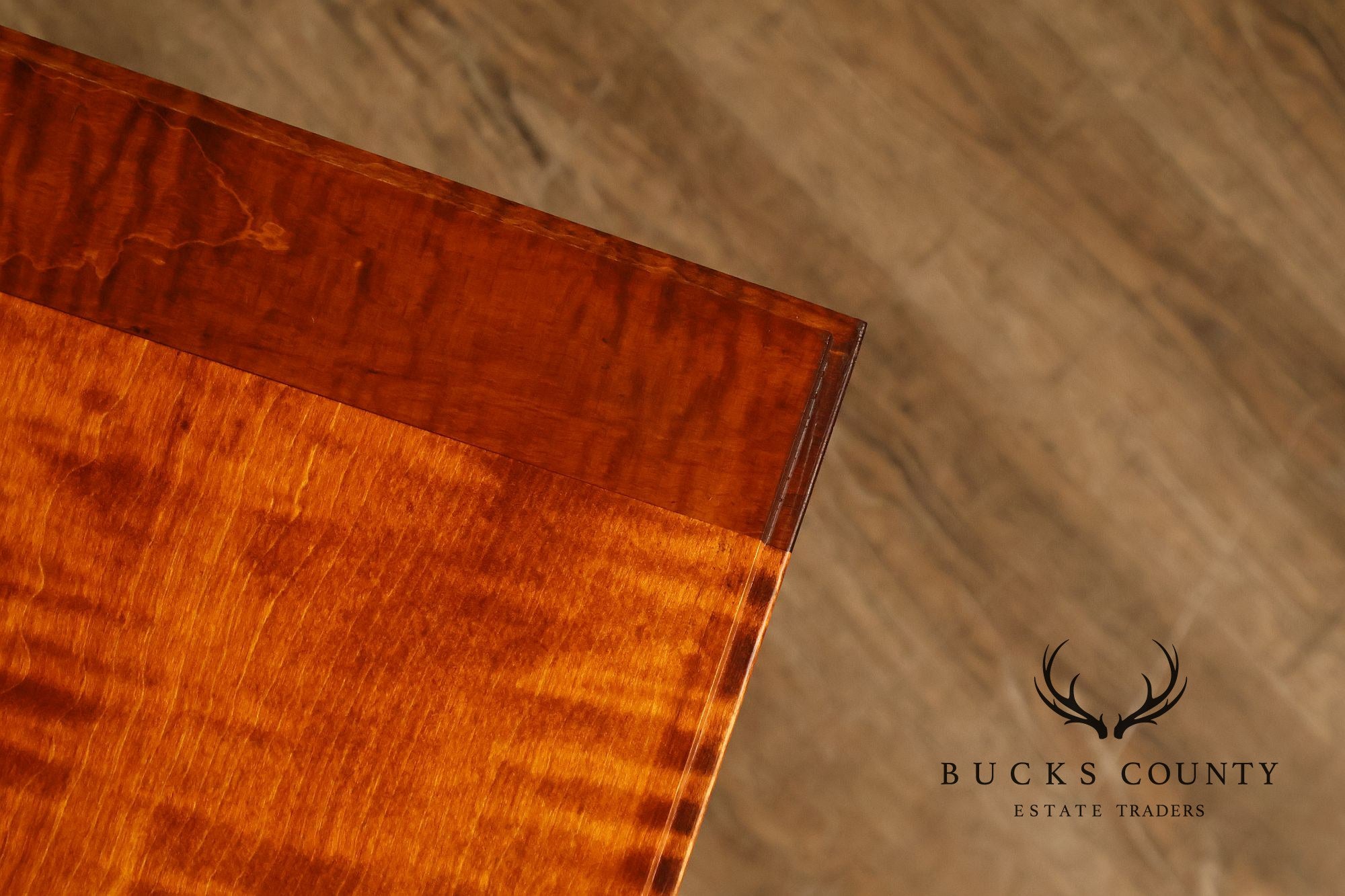 Custom Tiger Maple Slant Drop Front Secretary Desk