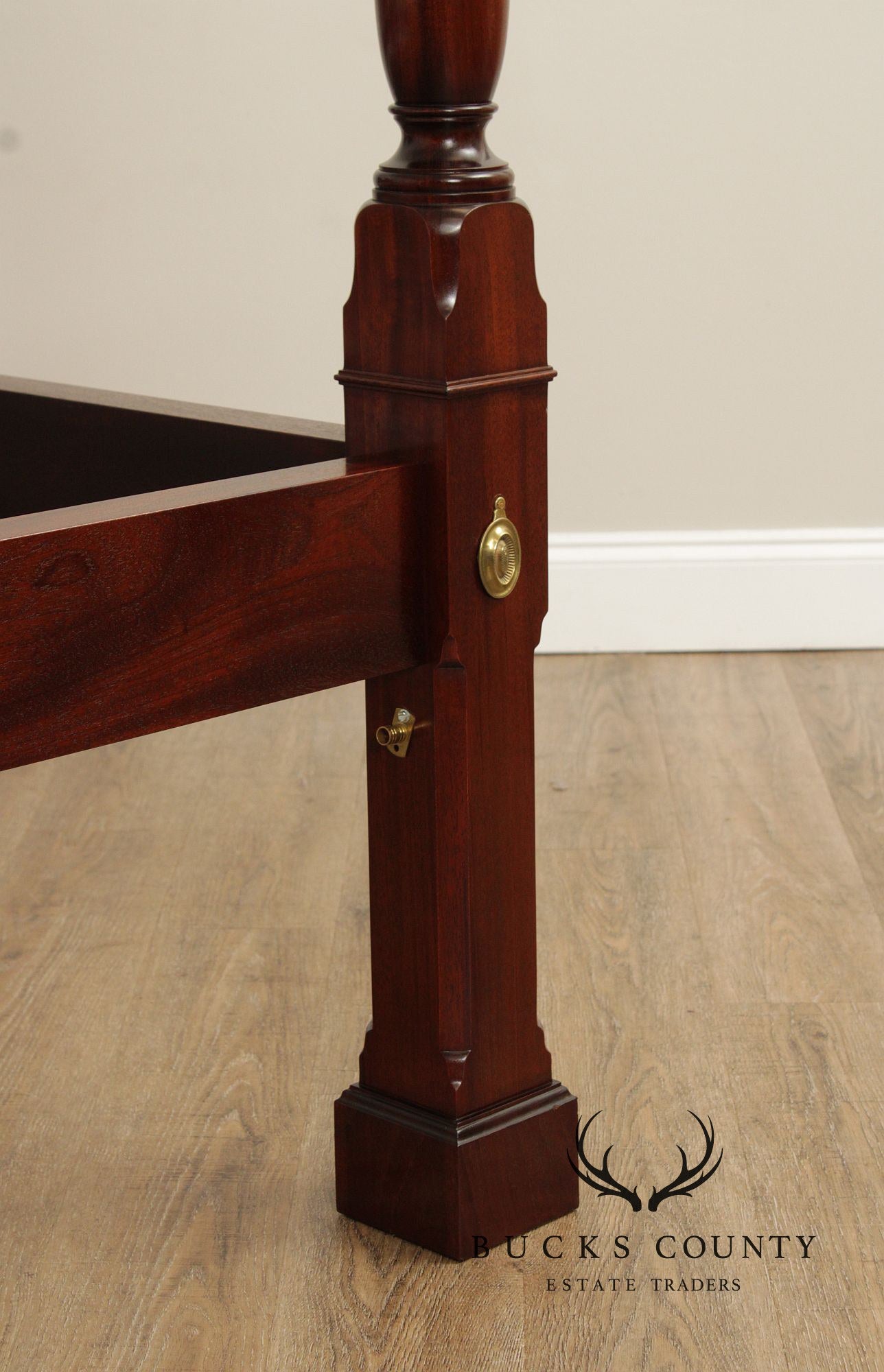 Custom Quality Federal Style Carved Mahogany California King  Poster Bed Frame