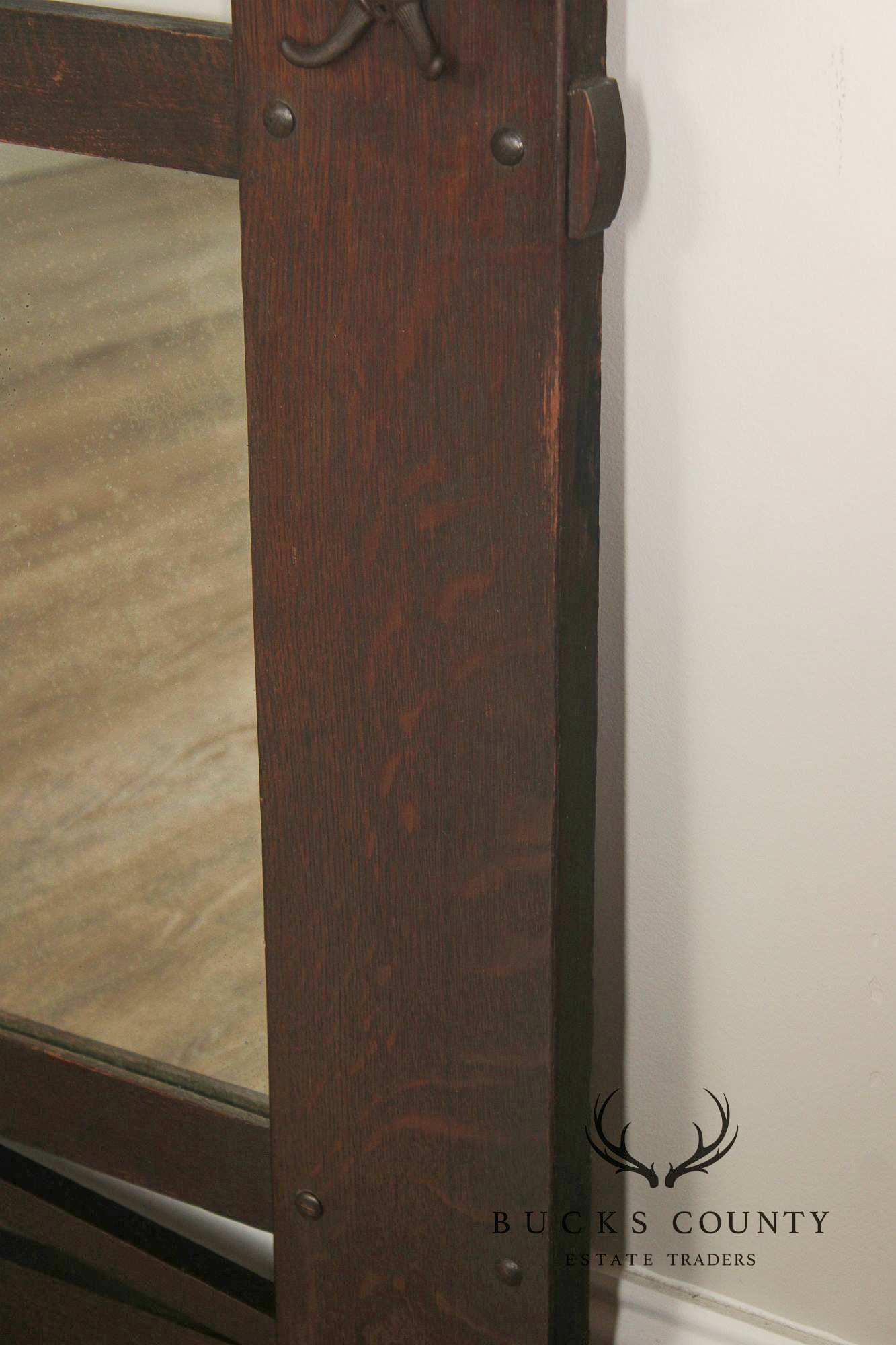 Arts and Crafts Oak Wall Mirror