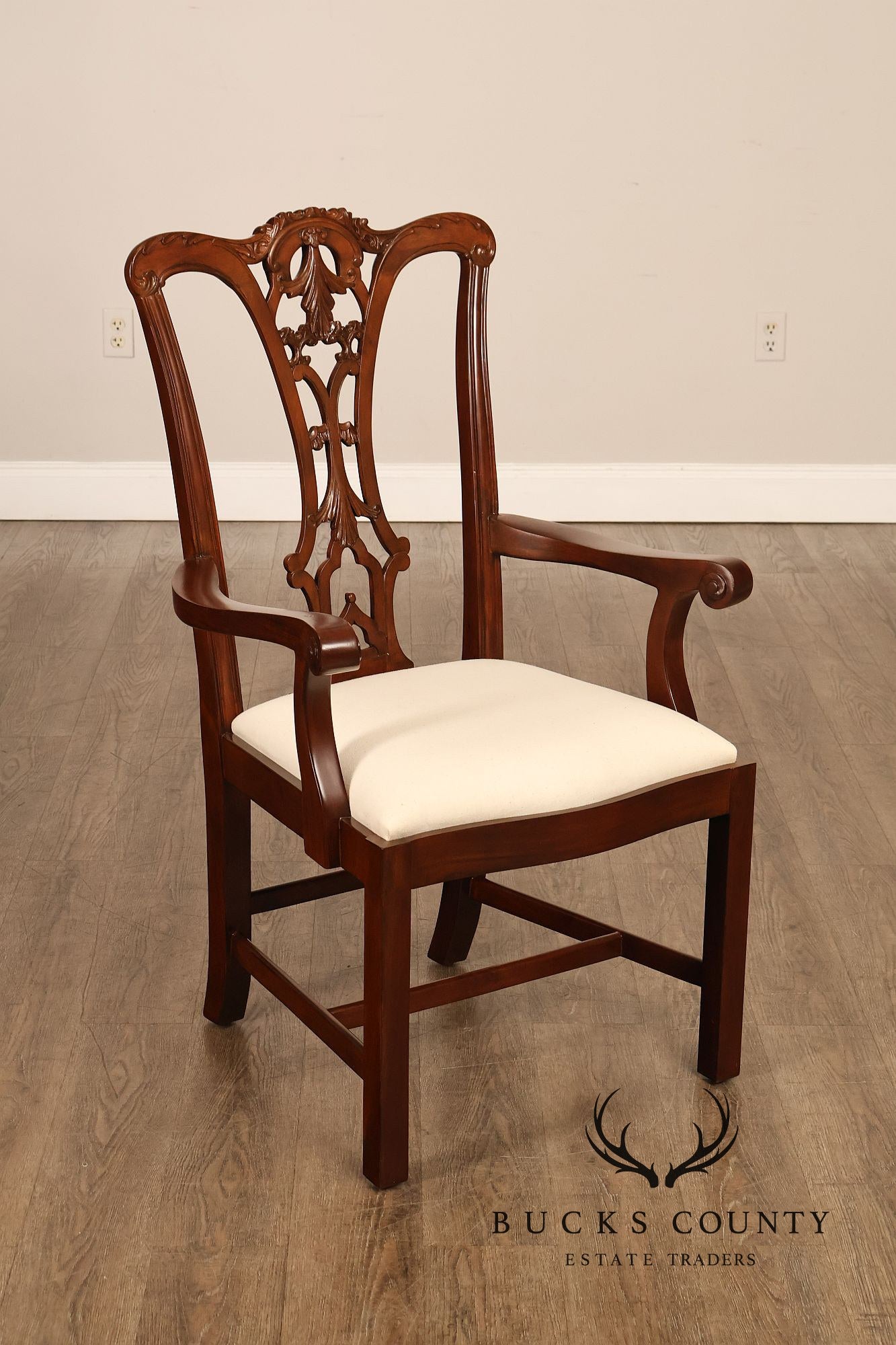 Scarborough House Chippendale Style Pair Of Mahogany Armchairs